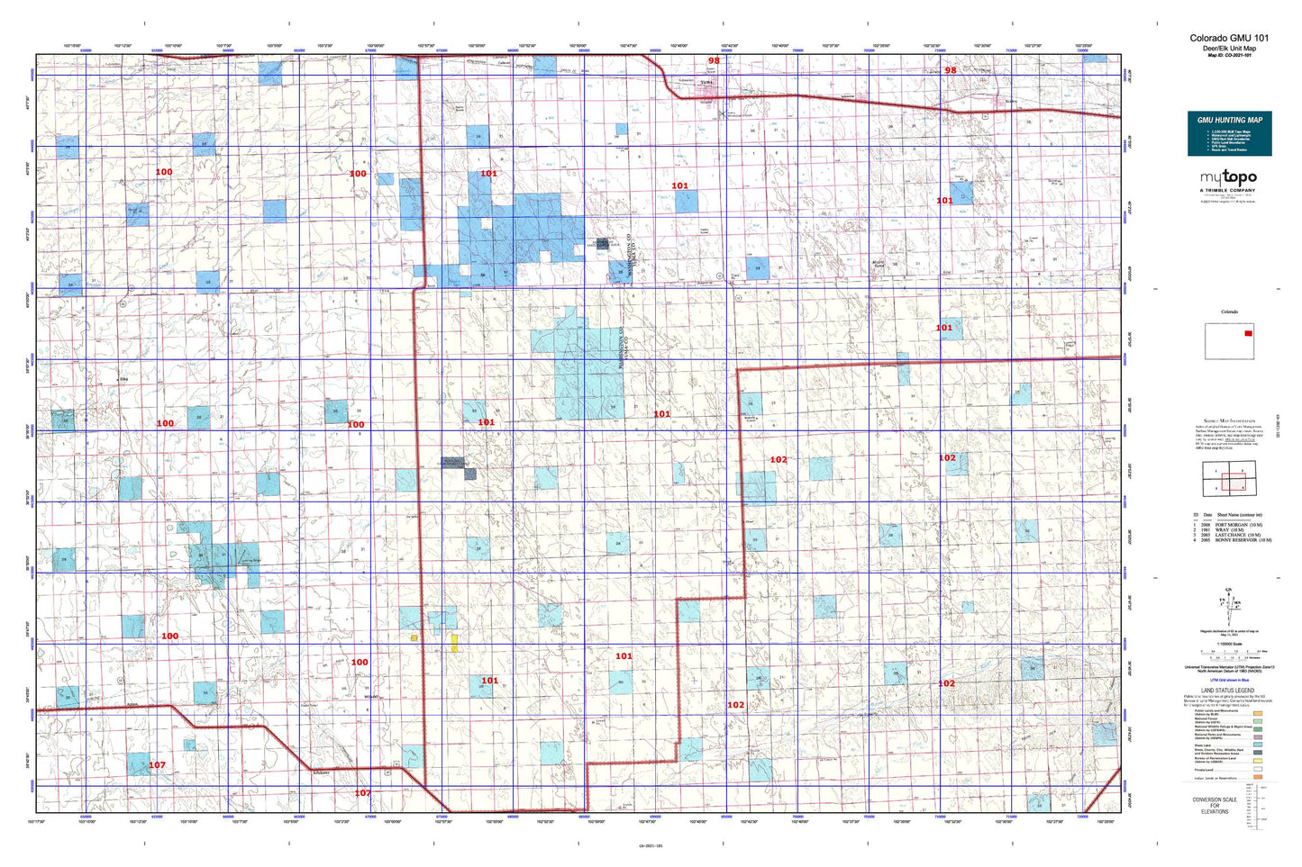 Colorado GMU 101 Map Image