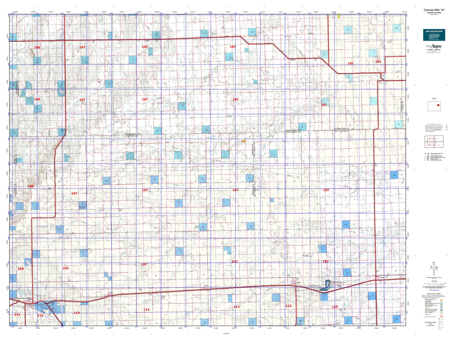 Colorado GMU 107 Map Image