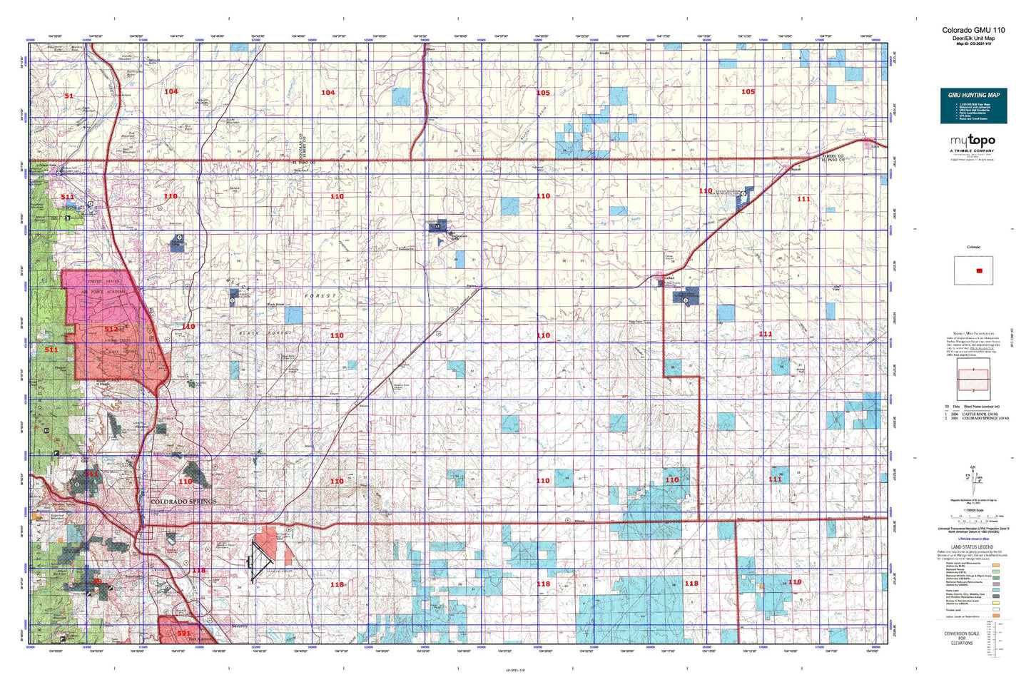 Colorado GMU 110 Map Image