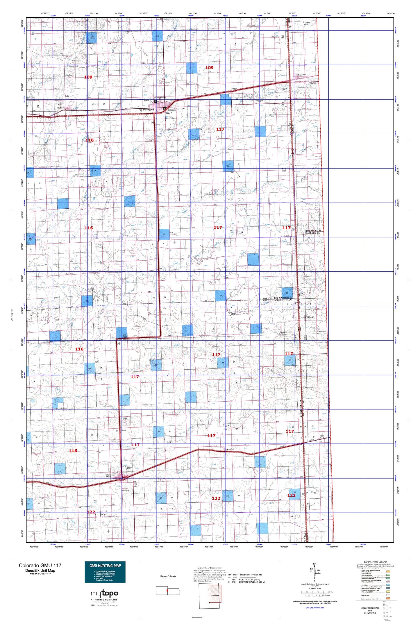 Colorado GMU 117 Map Image
