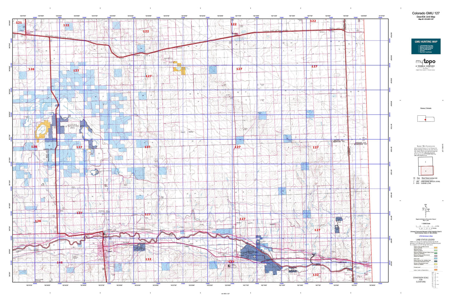 Colorado GMU 127 Map Image