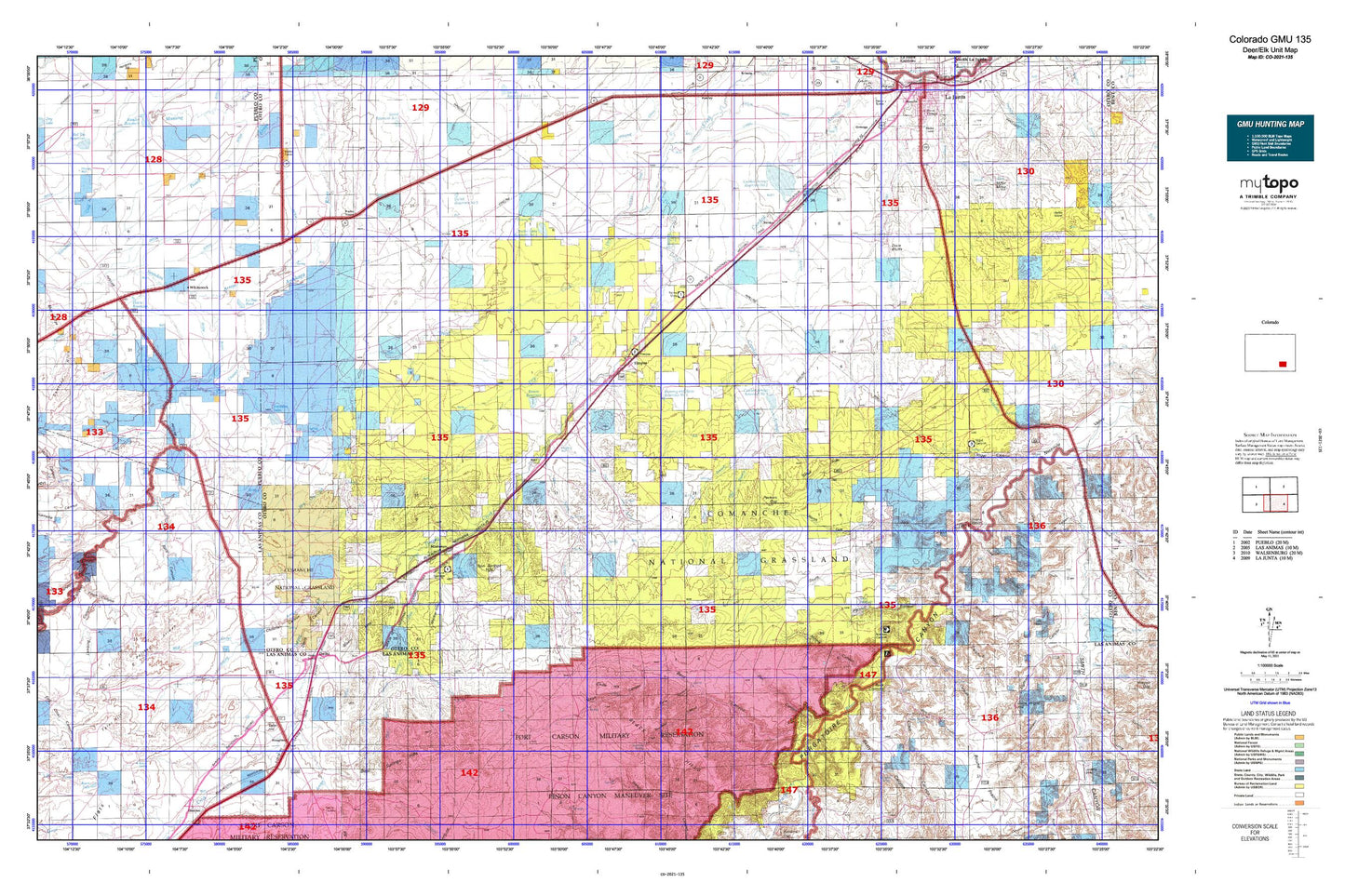 Colorado GMU 135 Map Image
