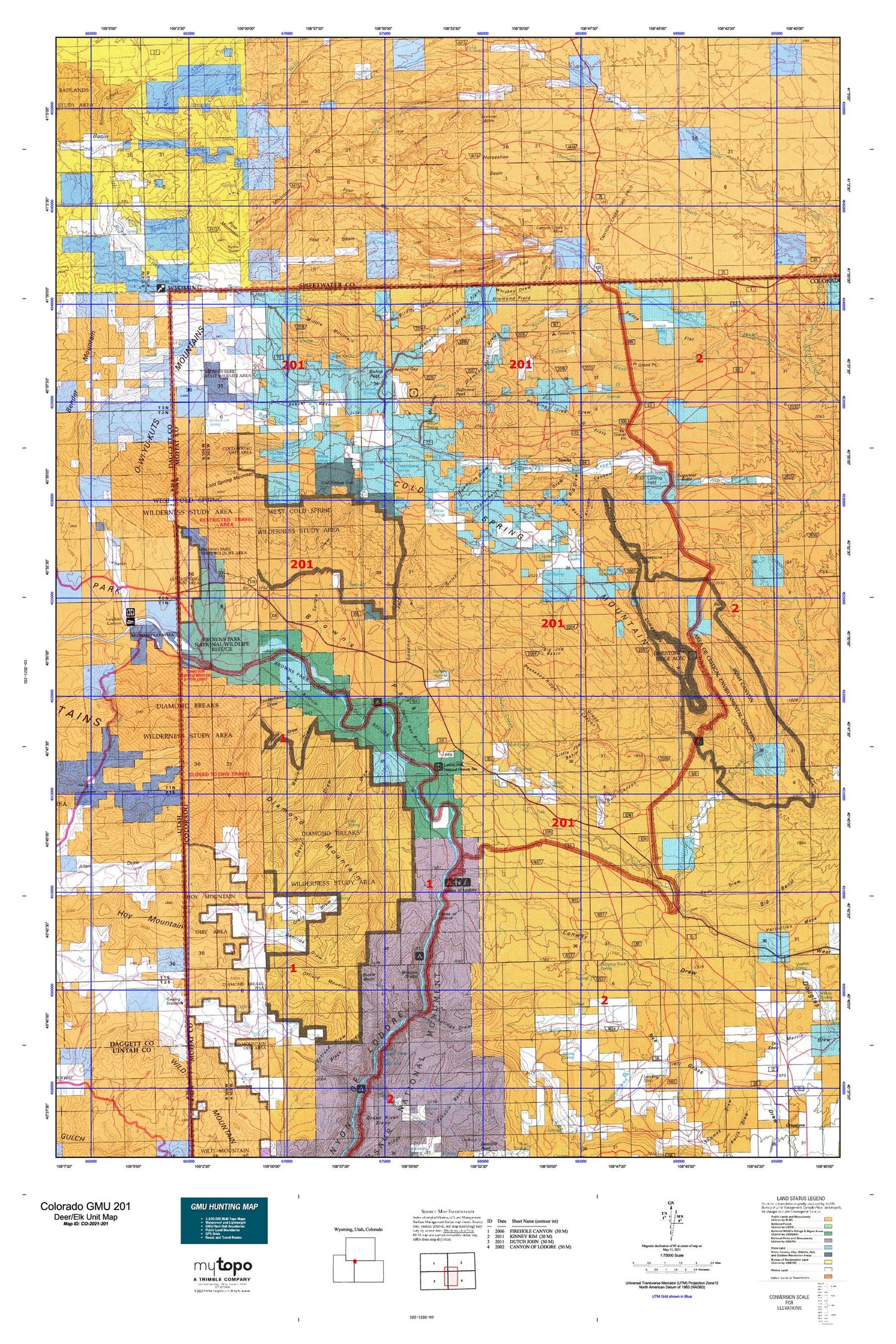 Colorado GMU 201 Map Image