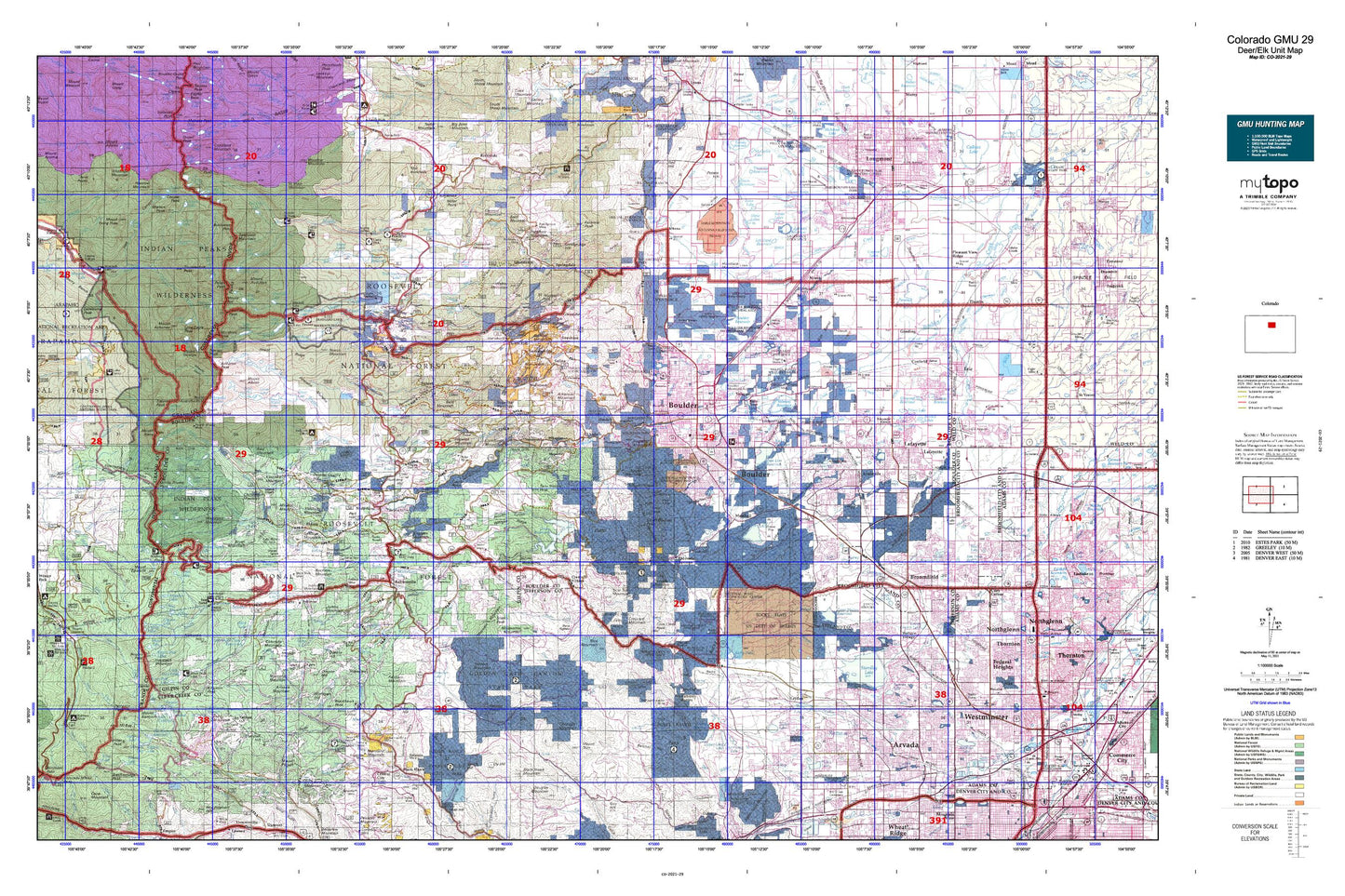Colorado GMU 29 Map Image