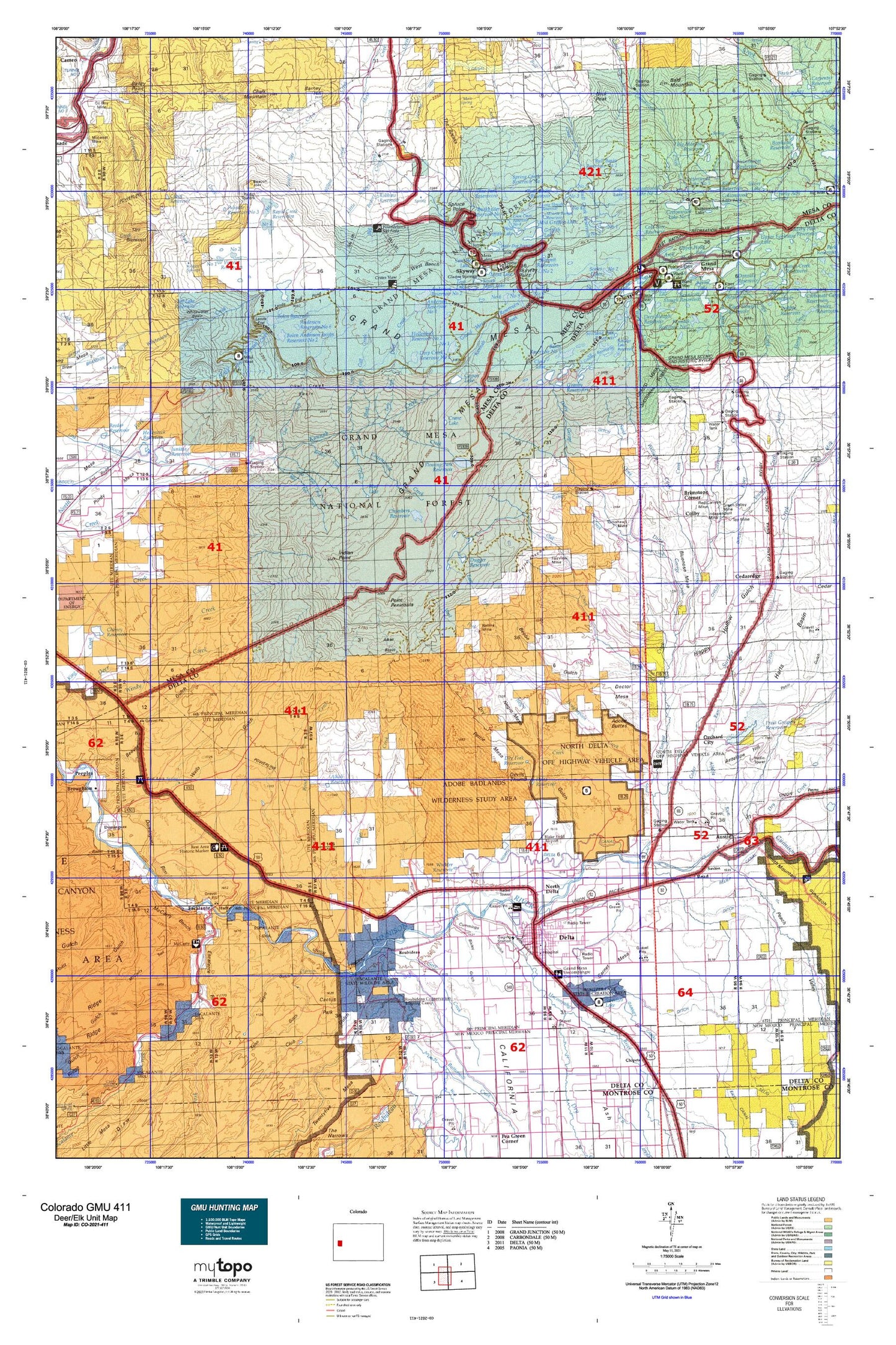 Colorado GMU 411 Map Image