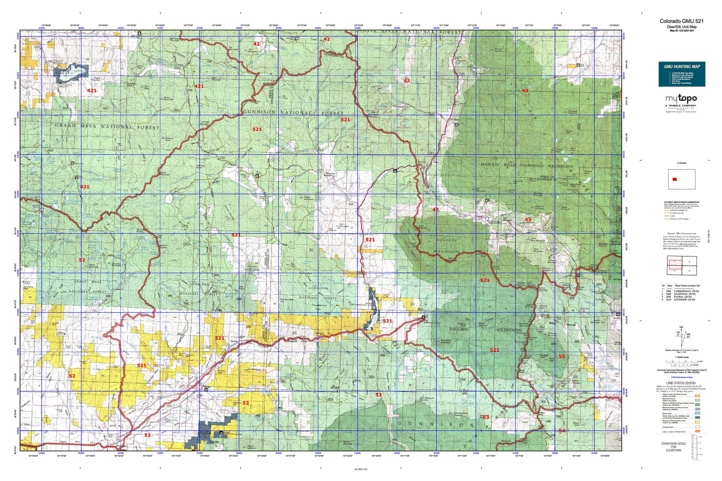 Colorado GMU 521 Map Image