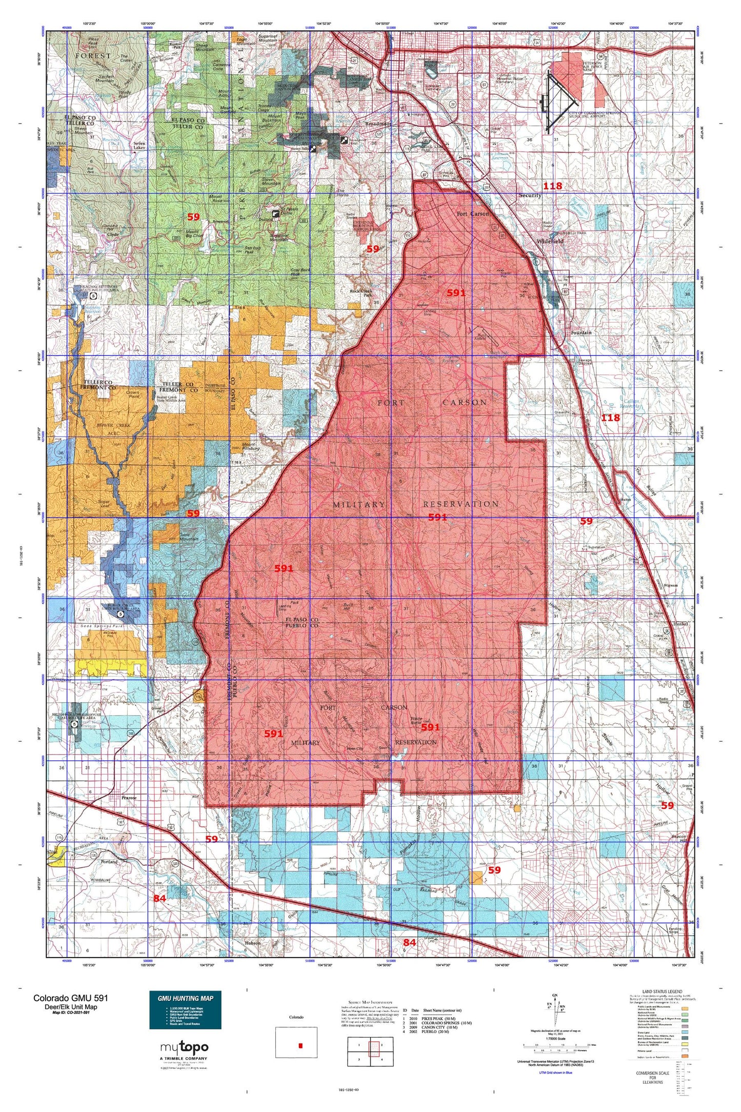 Colorado GMU 591 Map Image