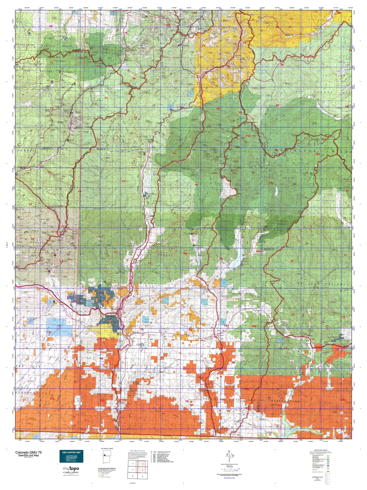 Colorado GMU 75 Map Image