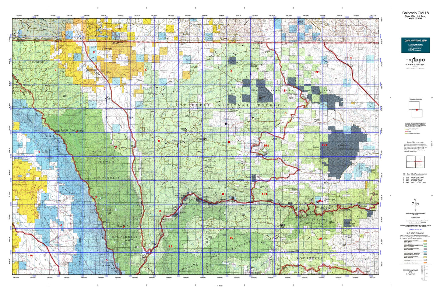 Colorado GMU 8 Map Image
