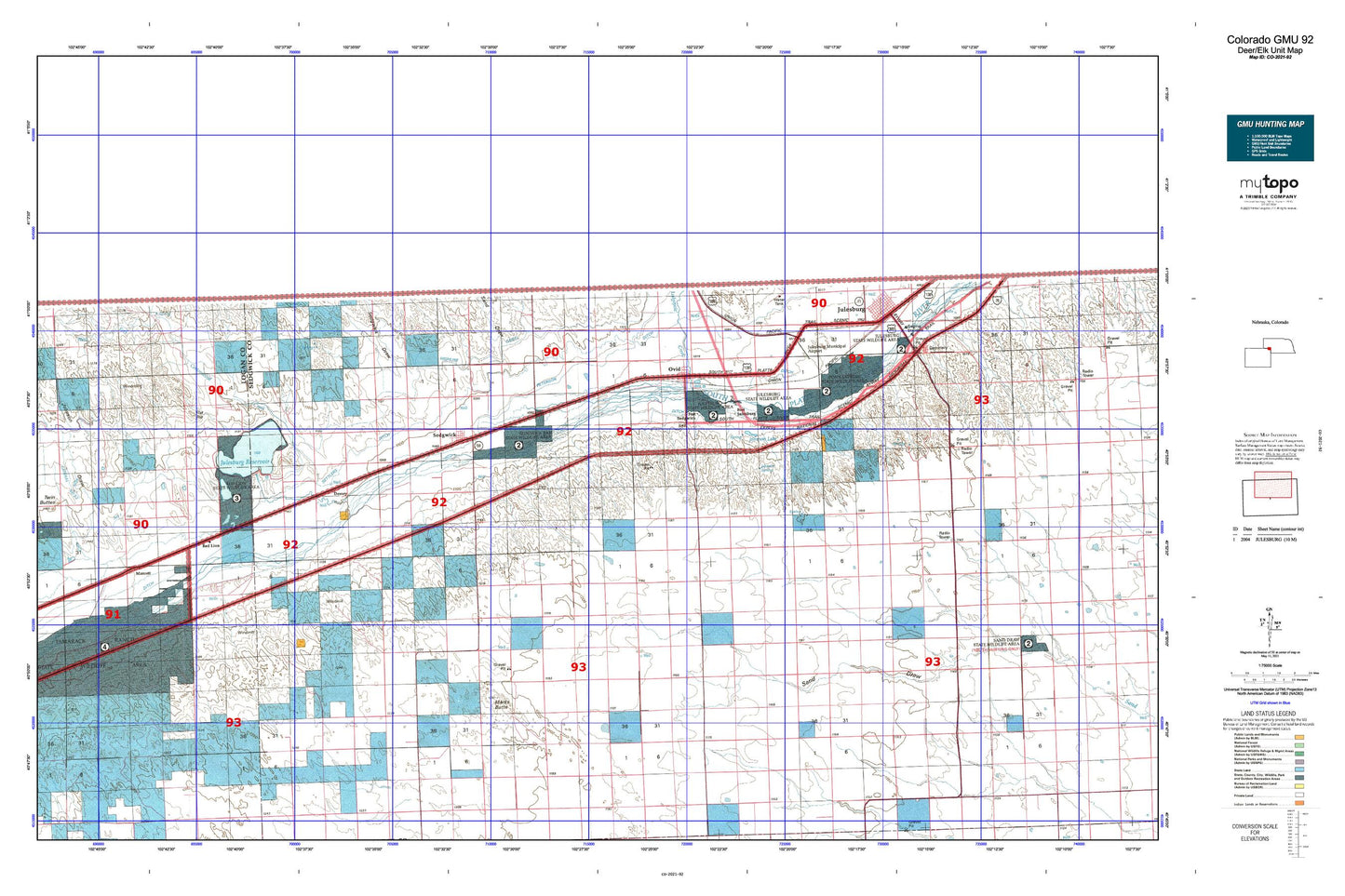 Colorado GMU 92 Map Image