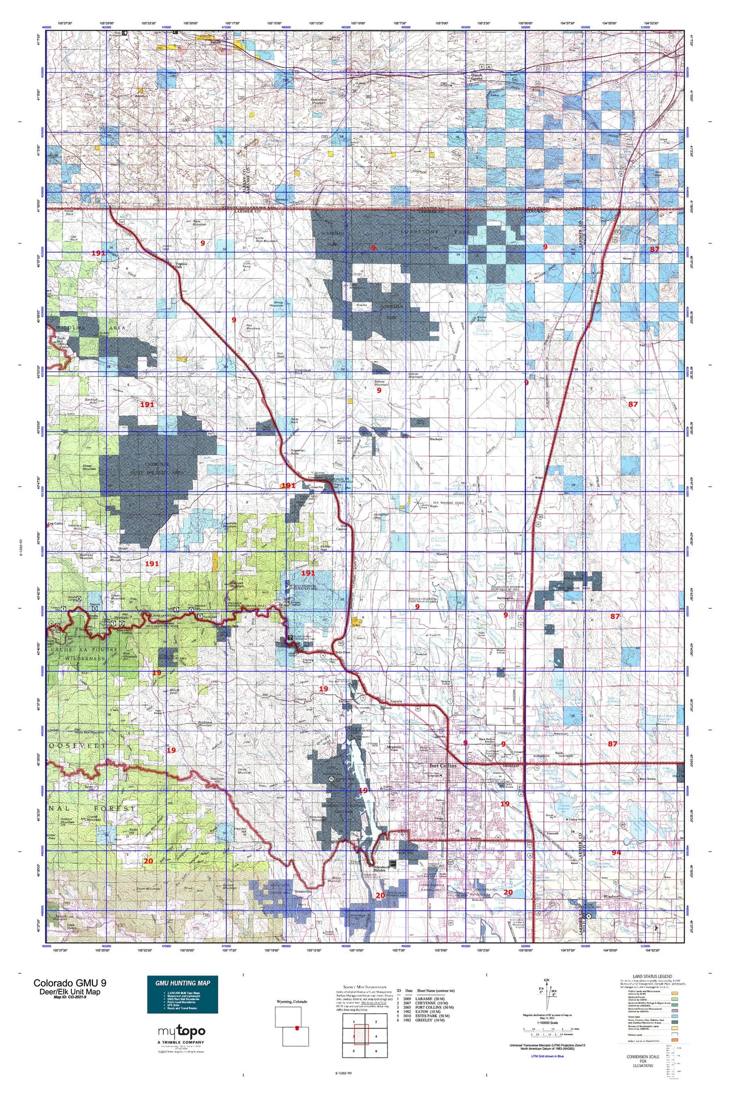 Colorado GMU 9 Map Image