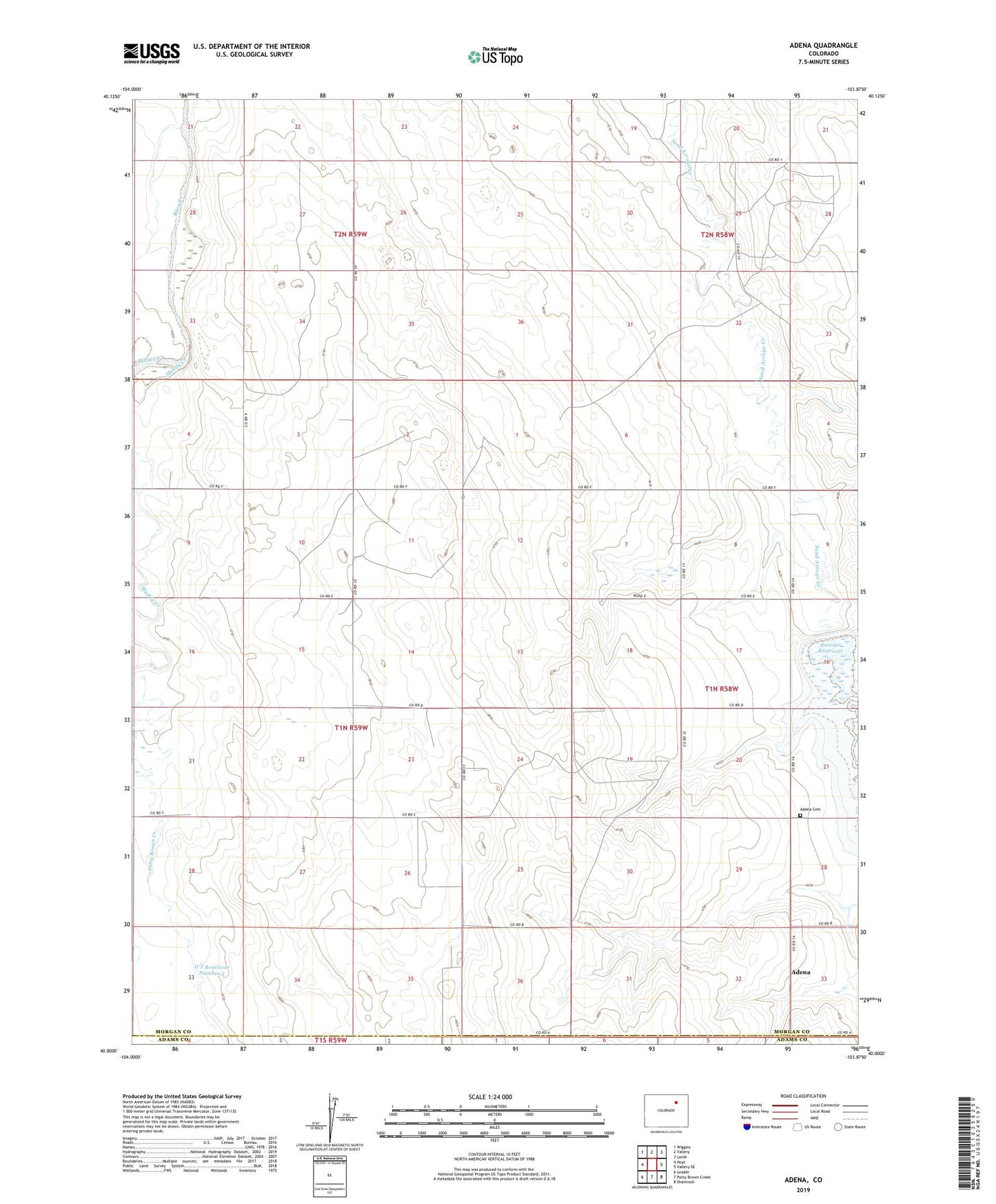 Adena Colorado US Topo Map Image