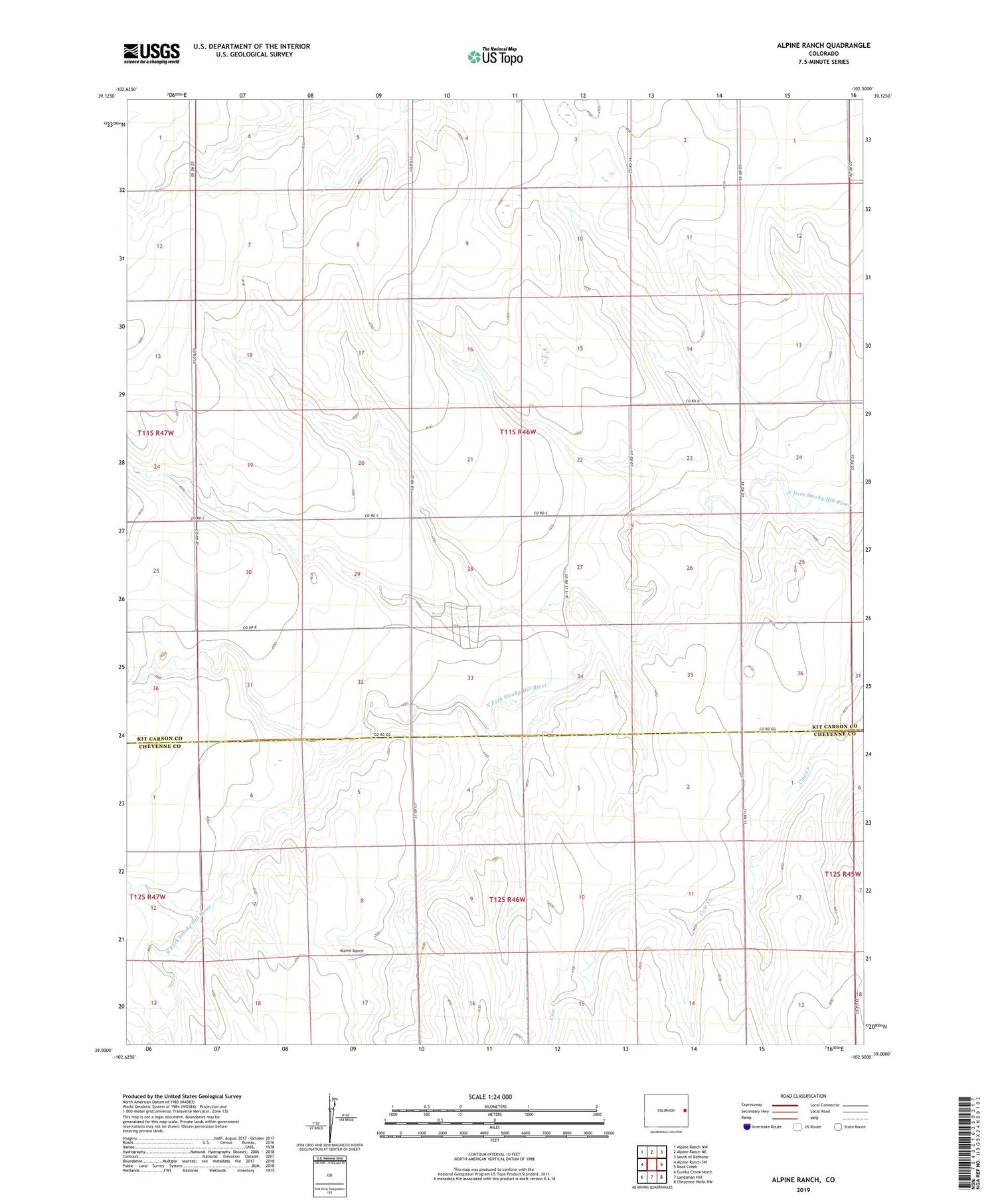 Alpine Ranch Colorado US Topo Map Image