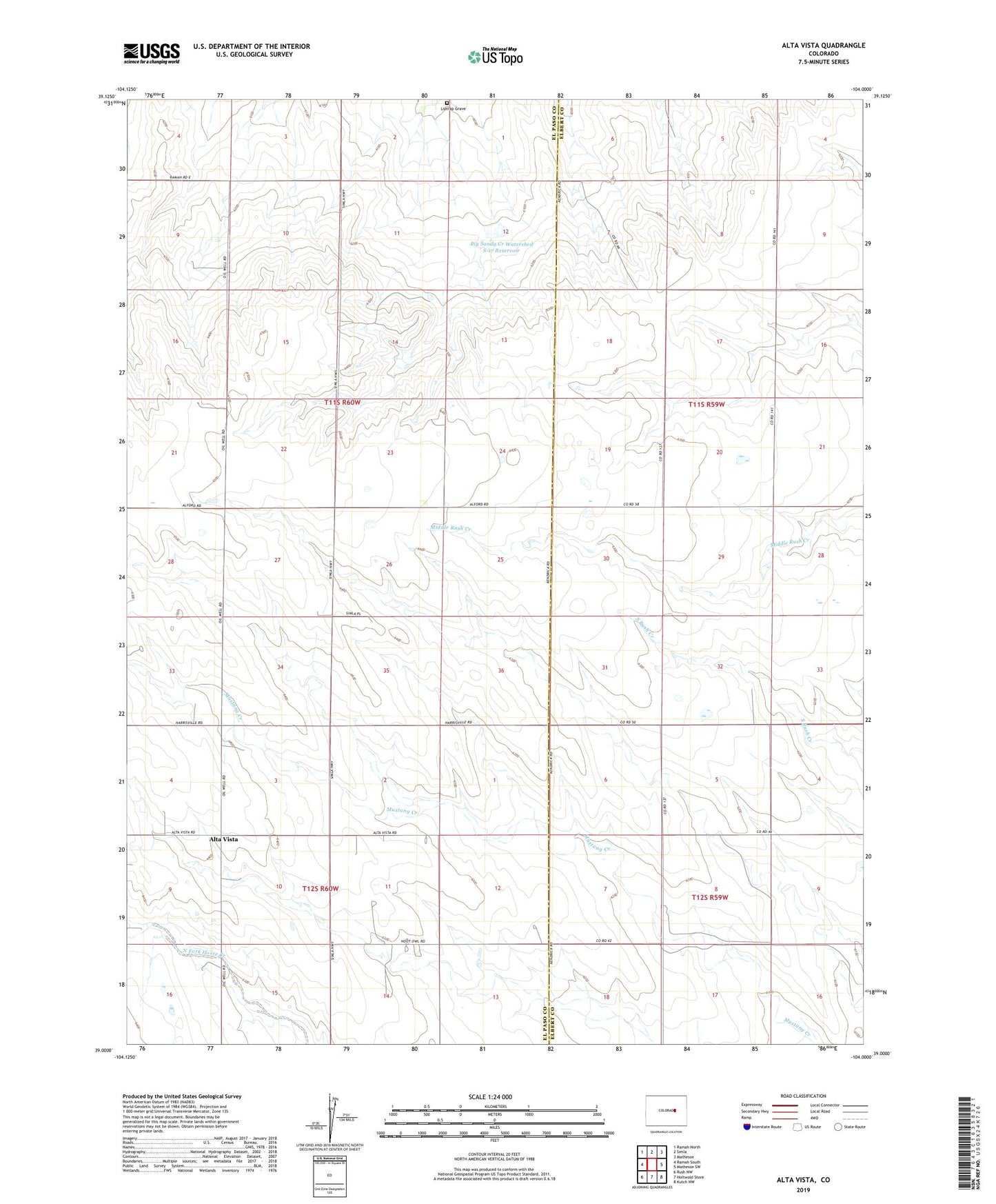 Alta Vista Colorado US Topo Map Image