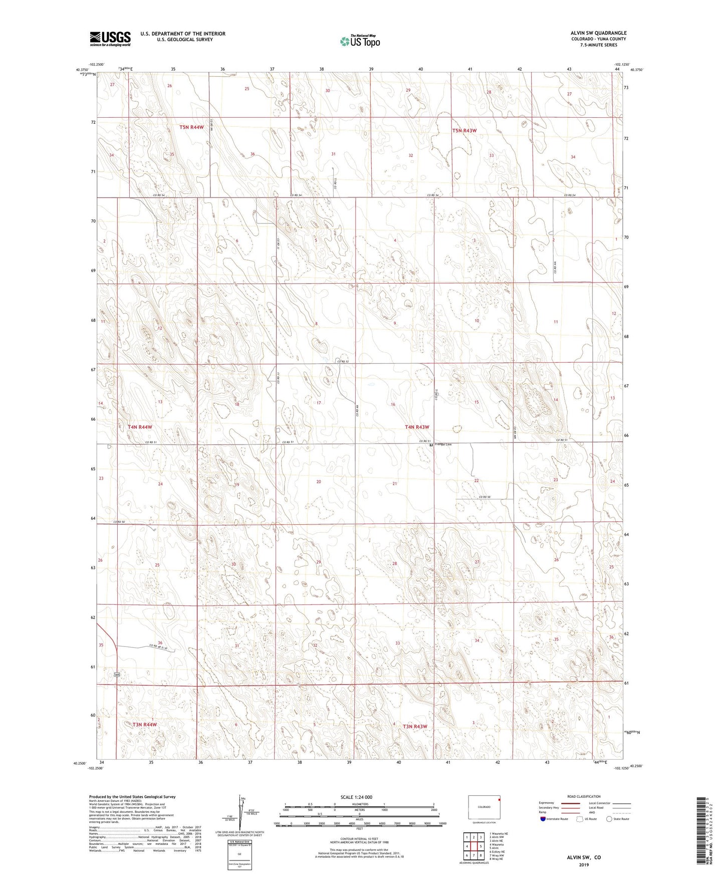 Alvin SW Colorado US Topo Map Image