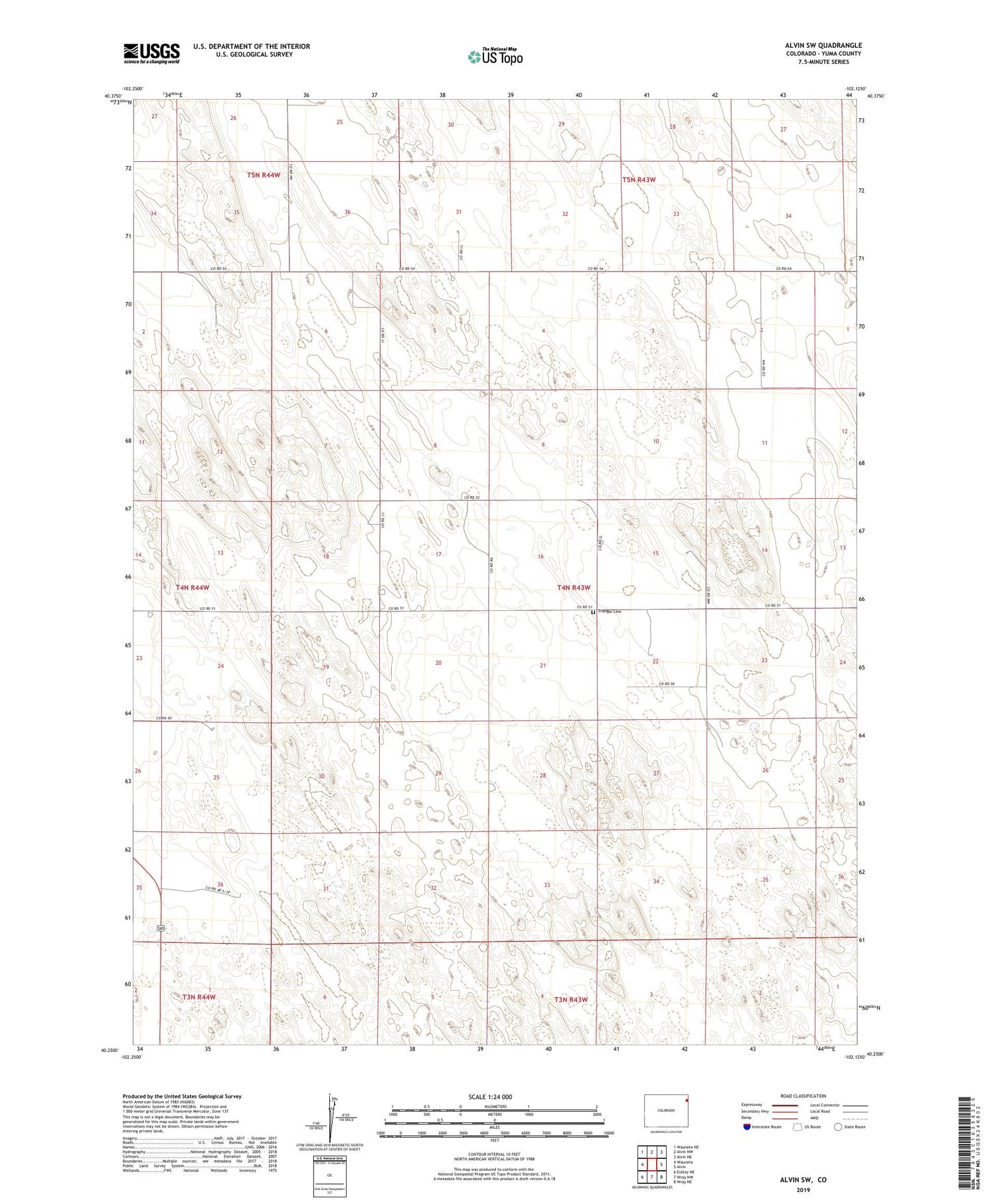 Alvin SW Colorado US Topo Map Image