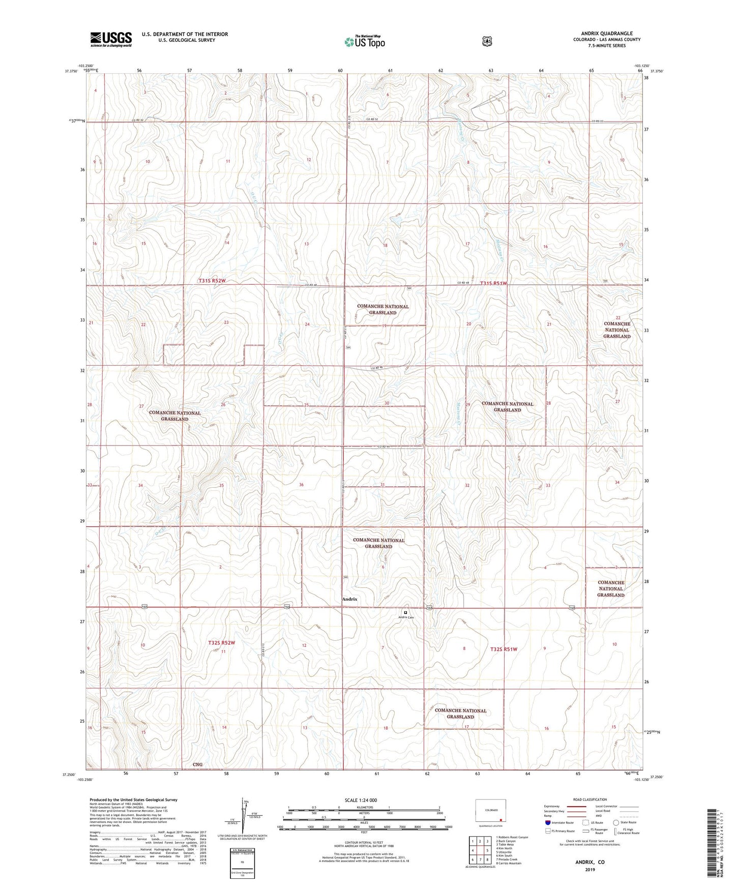 Andrix Colorado US Topo Map Image
