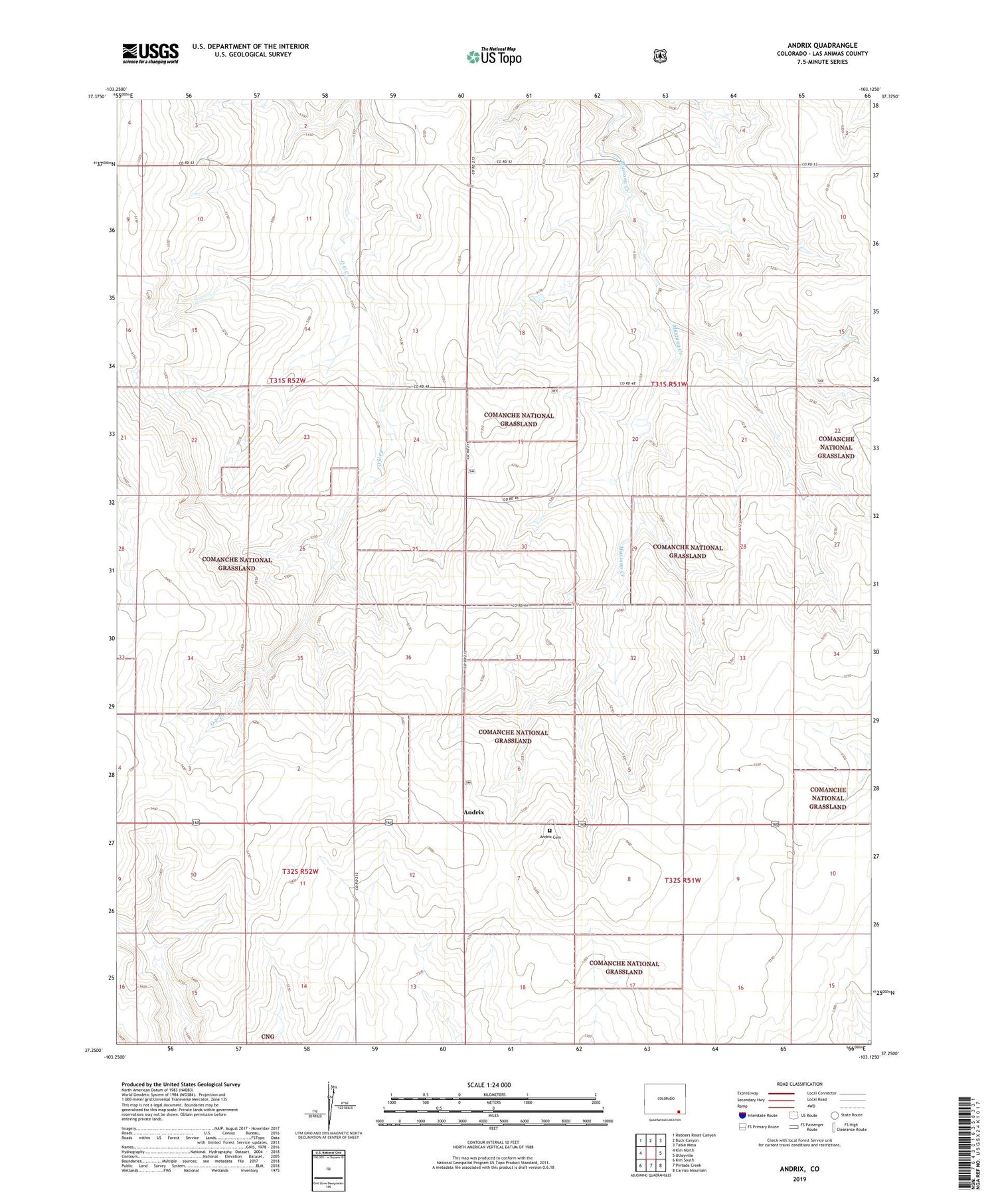 Andrix Colorado US Topo Map Image