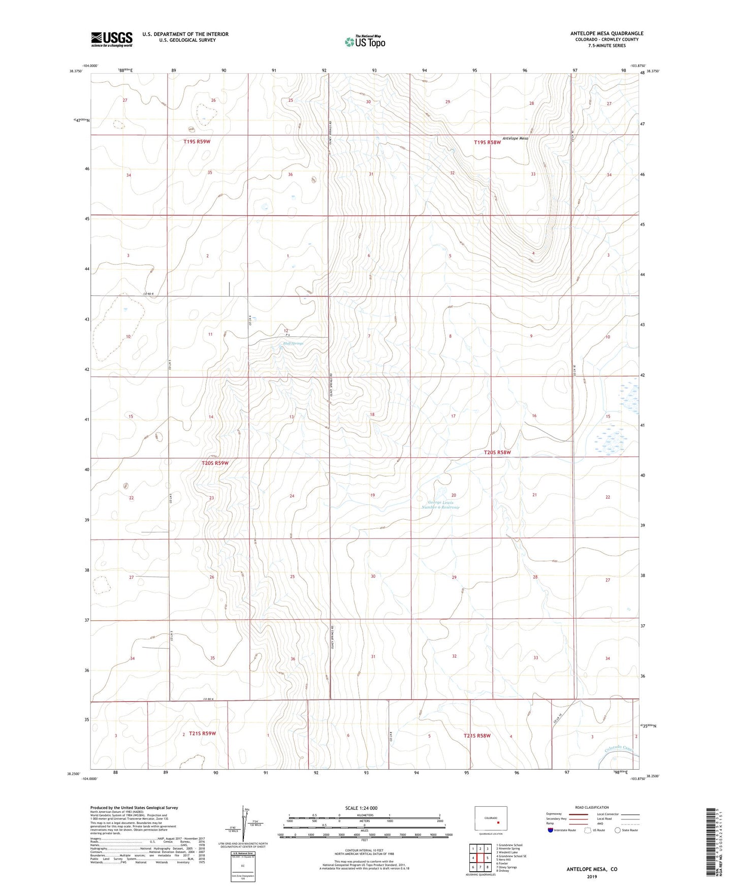 Antelope Mesa Colorado US Topo Map Image