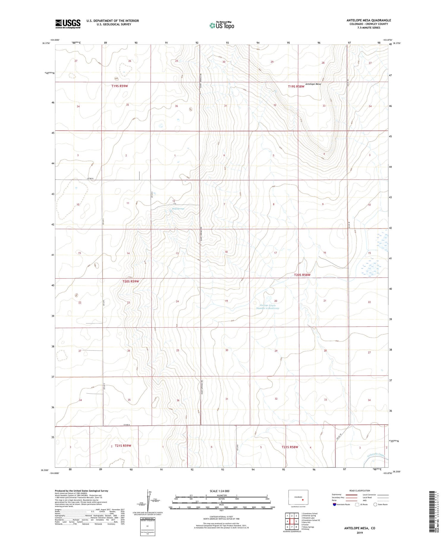Antelope Mesa Colorado US Topo Map Image