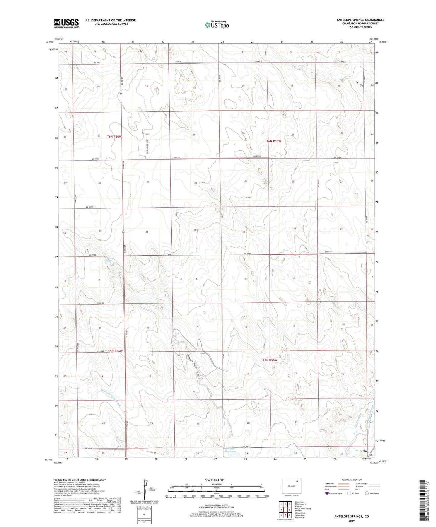 Antelope Springs Colorado US Topo Map Image