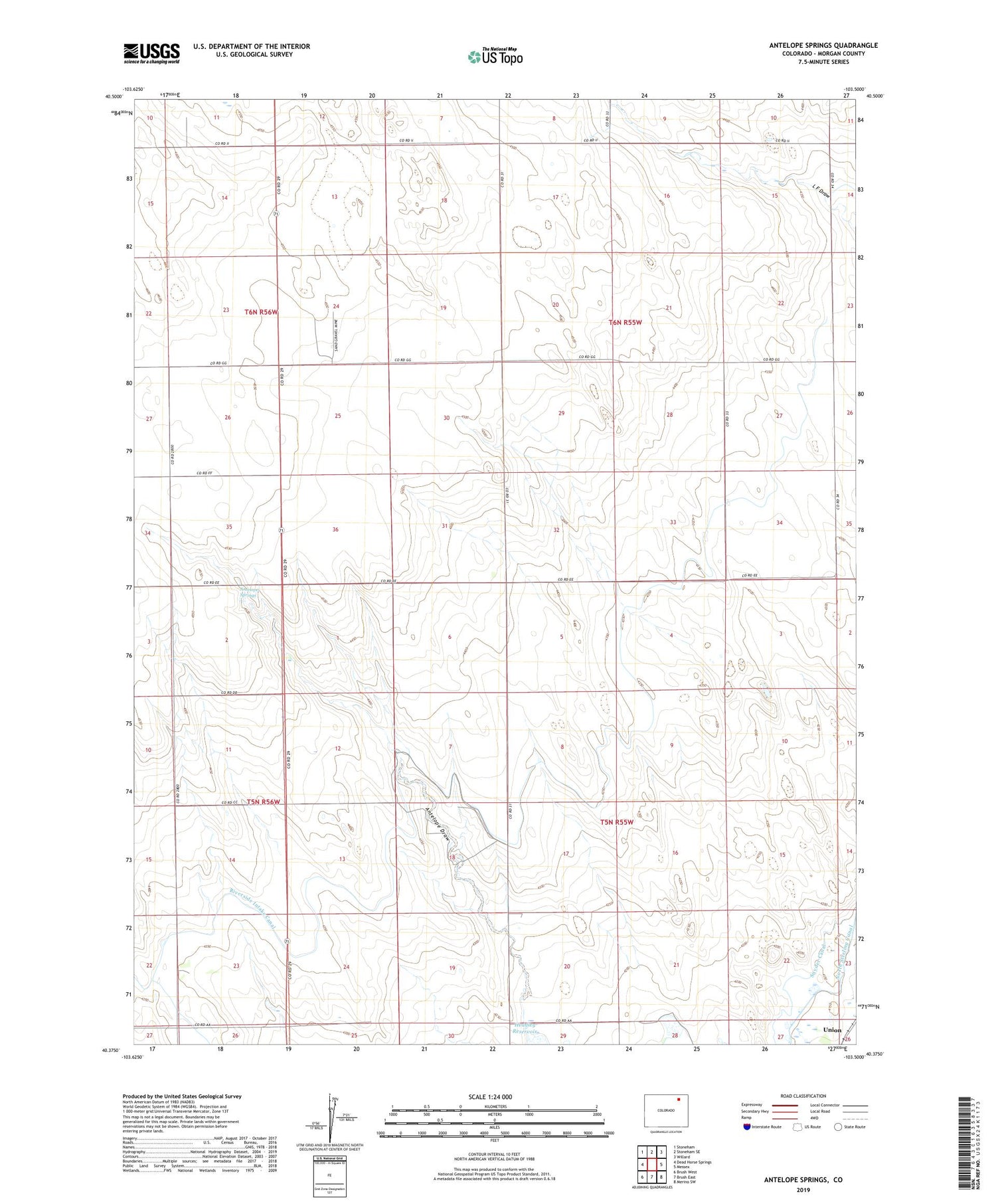 Antelope Springs Colorado US Topo Map Image