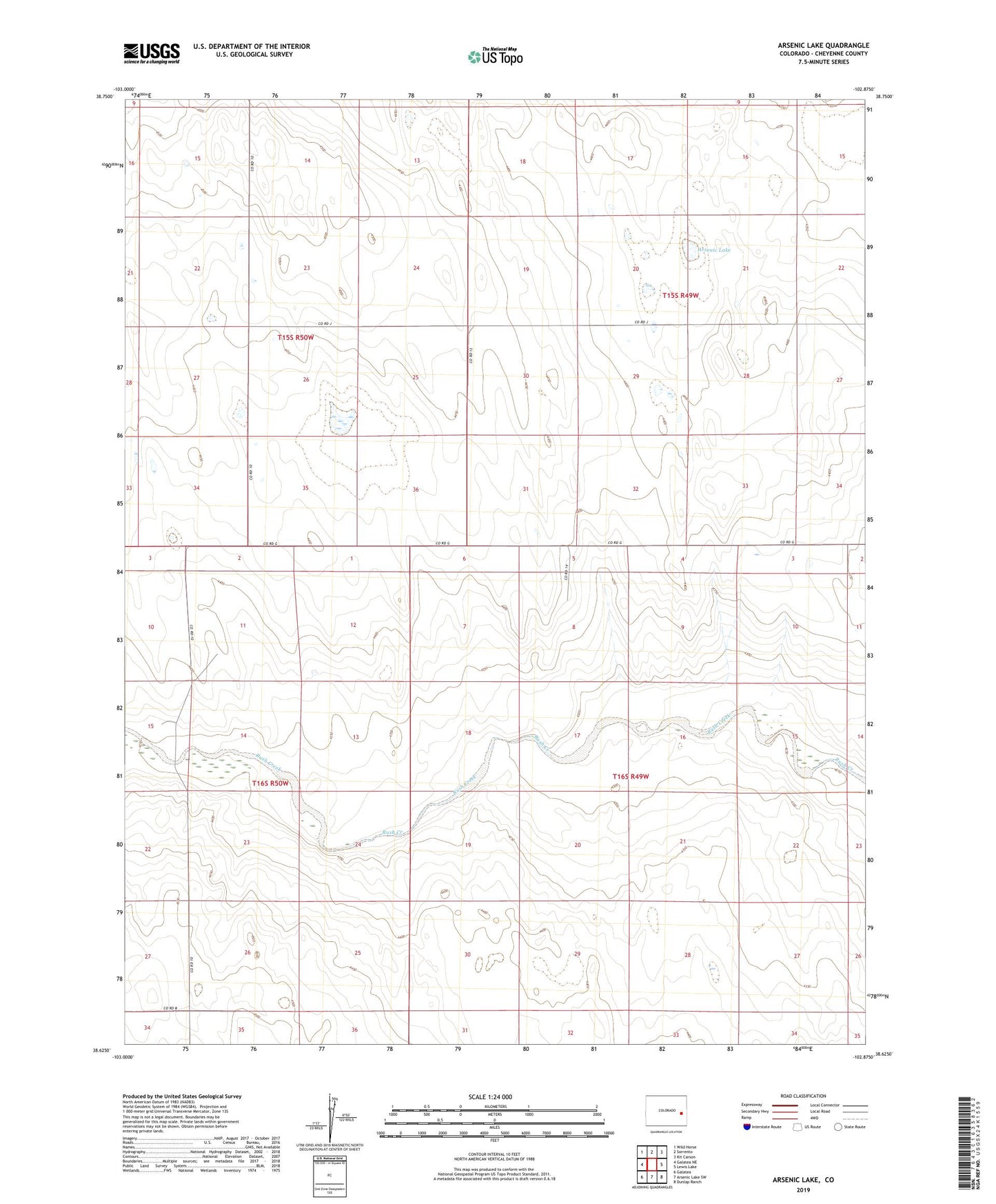 Arsenic Lake Colorado US Topo Map Image
