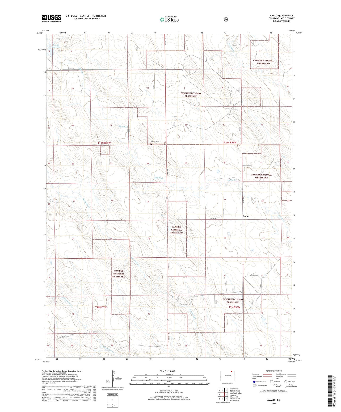 Avalo Colorado US Topo Map Image