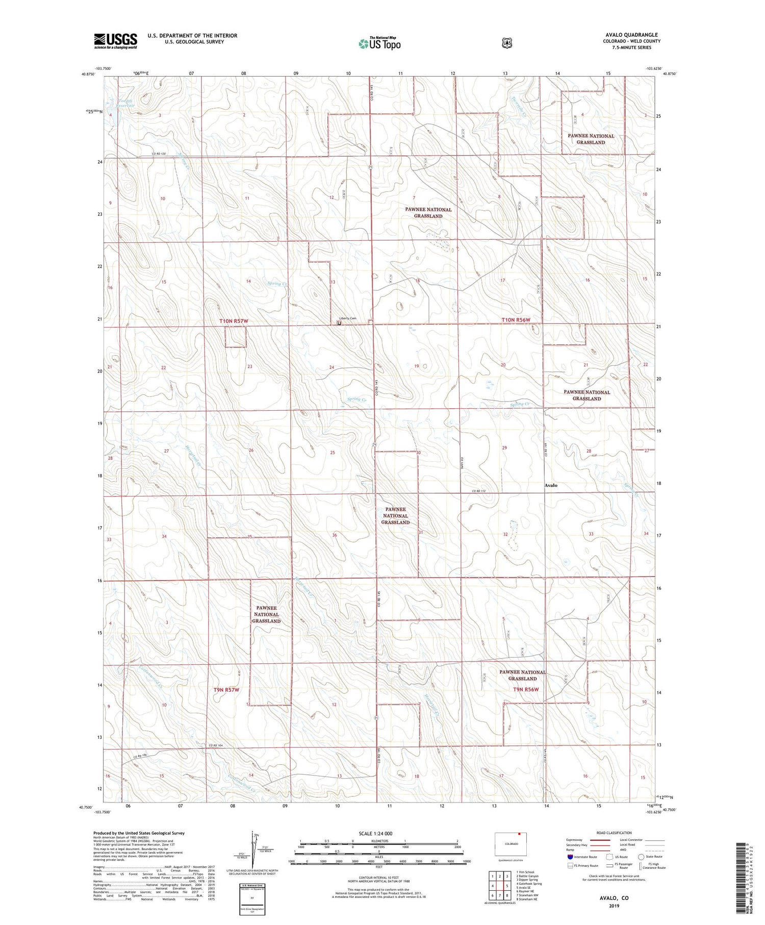 Avalo Colorado US Topo Map Image