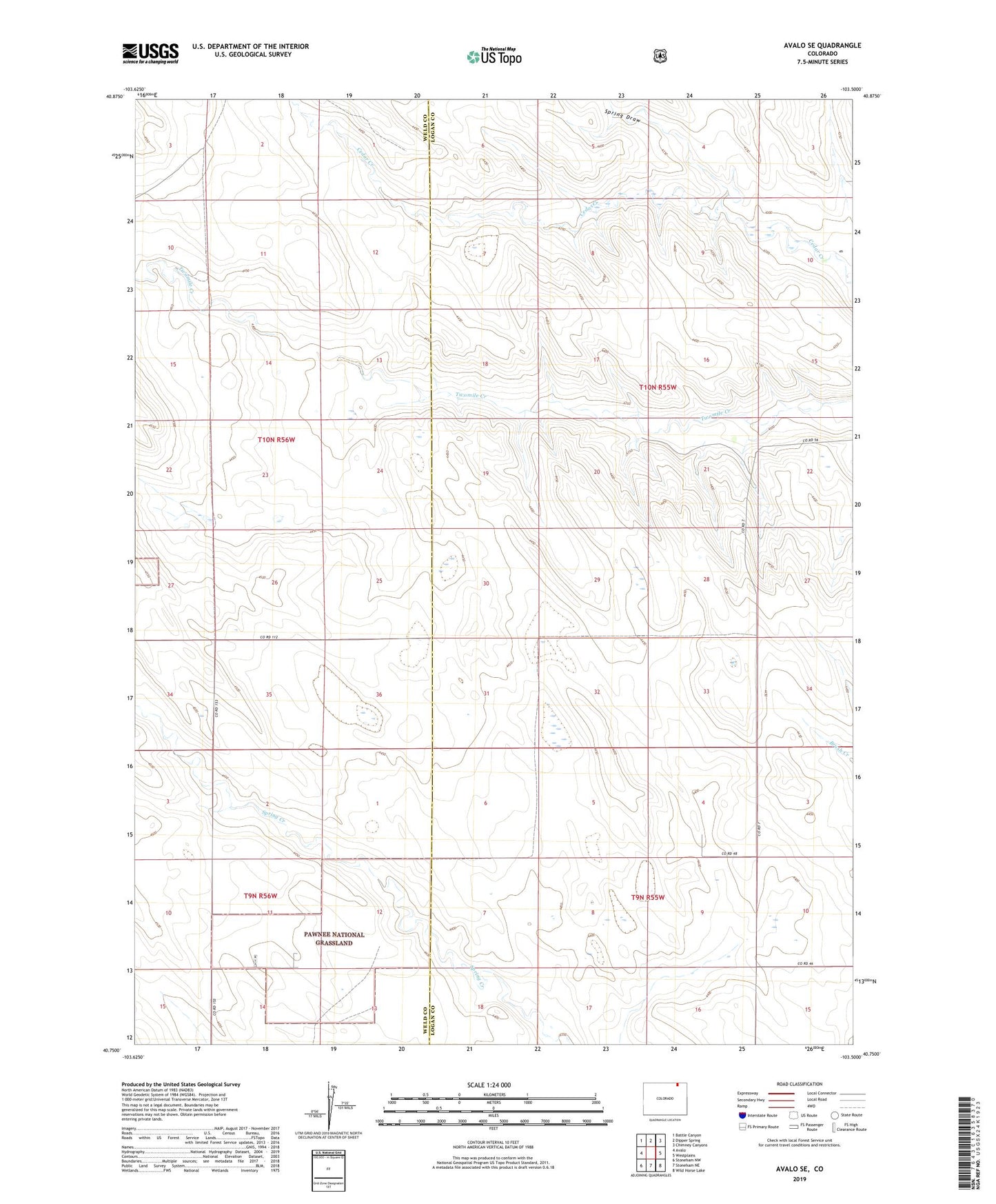 Avalo SE Colorado US Topo Map Image