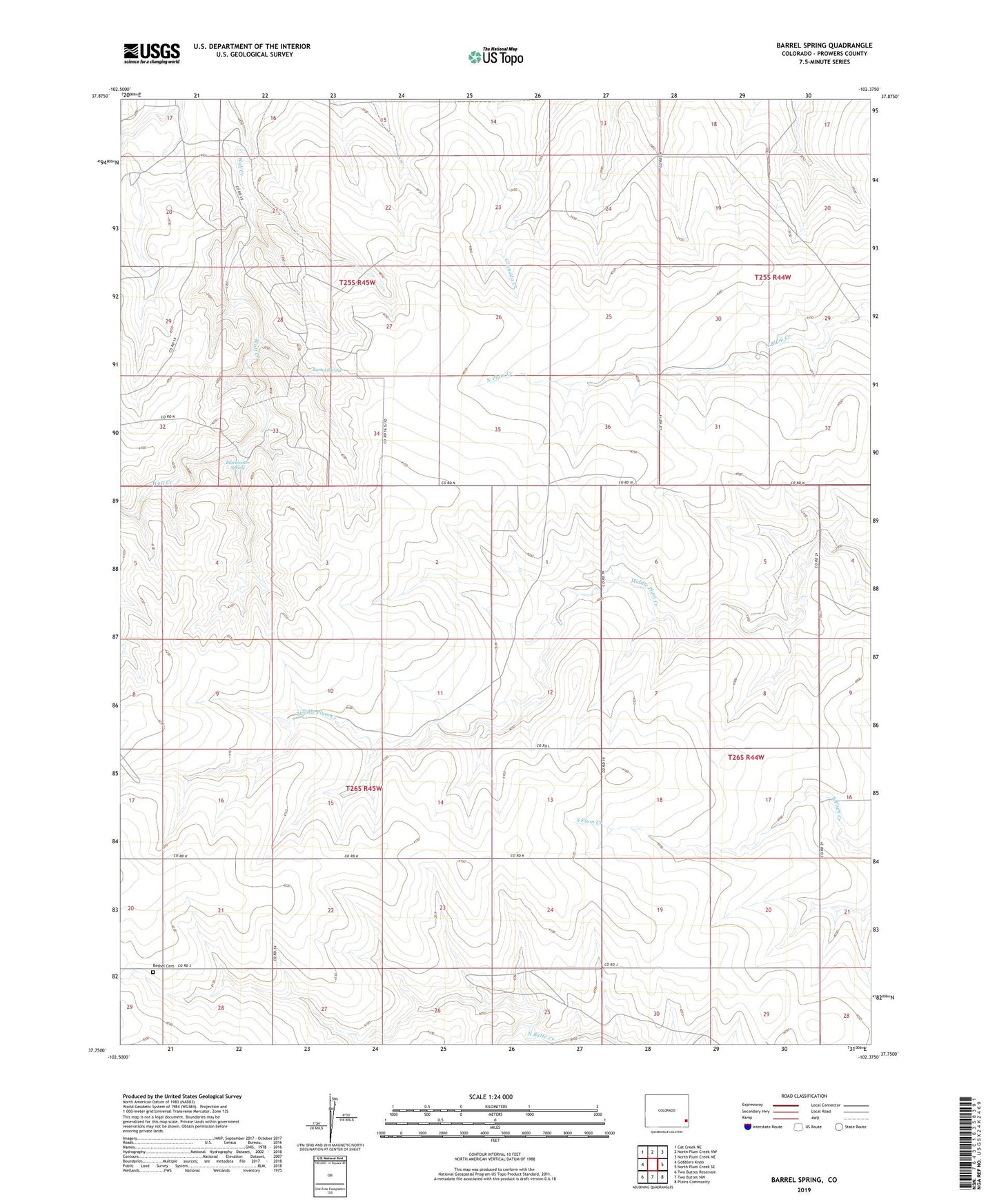 Barrel Spring Colorado US Topo Map Image