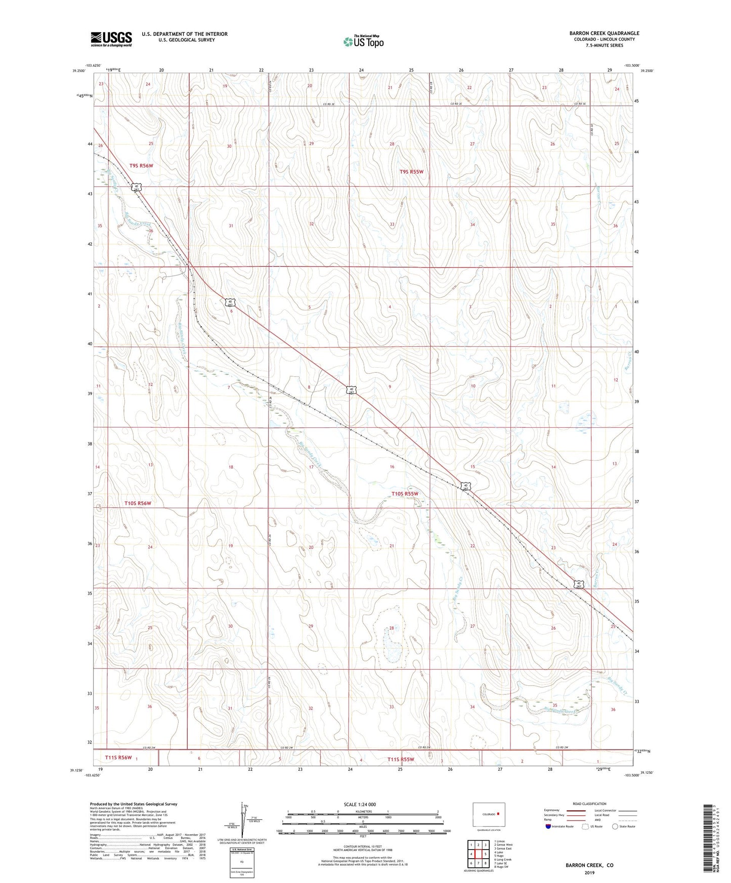 Barron Creek Colorado US Topo Map Image