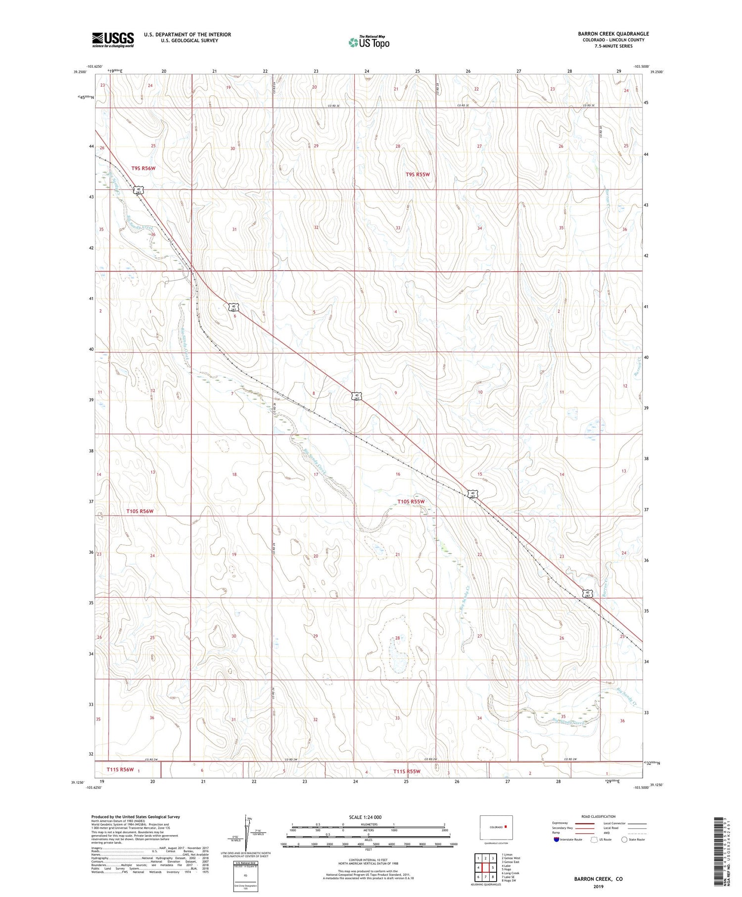 Barron Creek Colorado US Topo Map Image