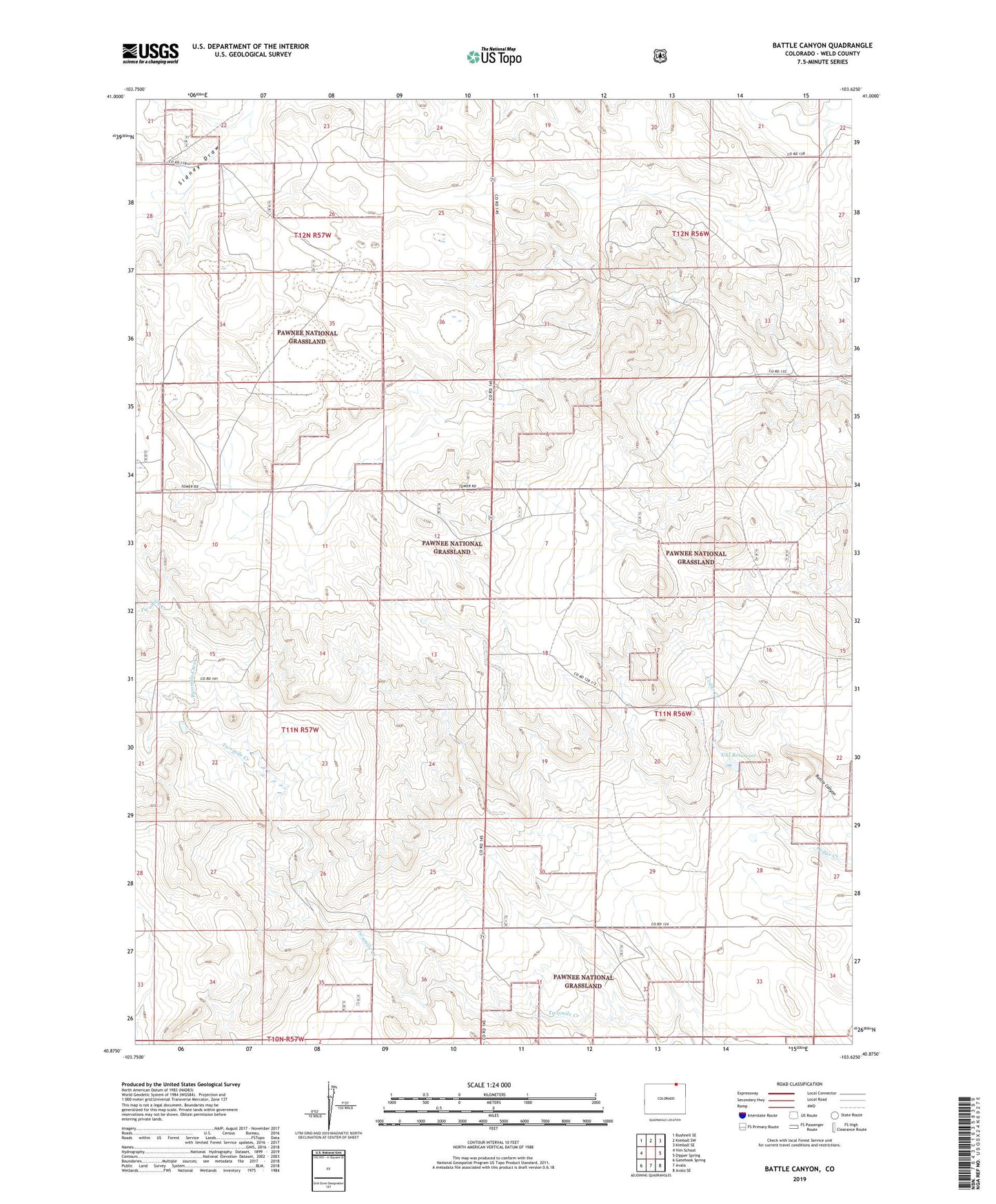 Battle Canyon Colorado US Topo Map Image