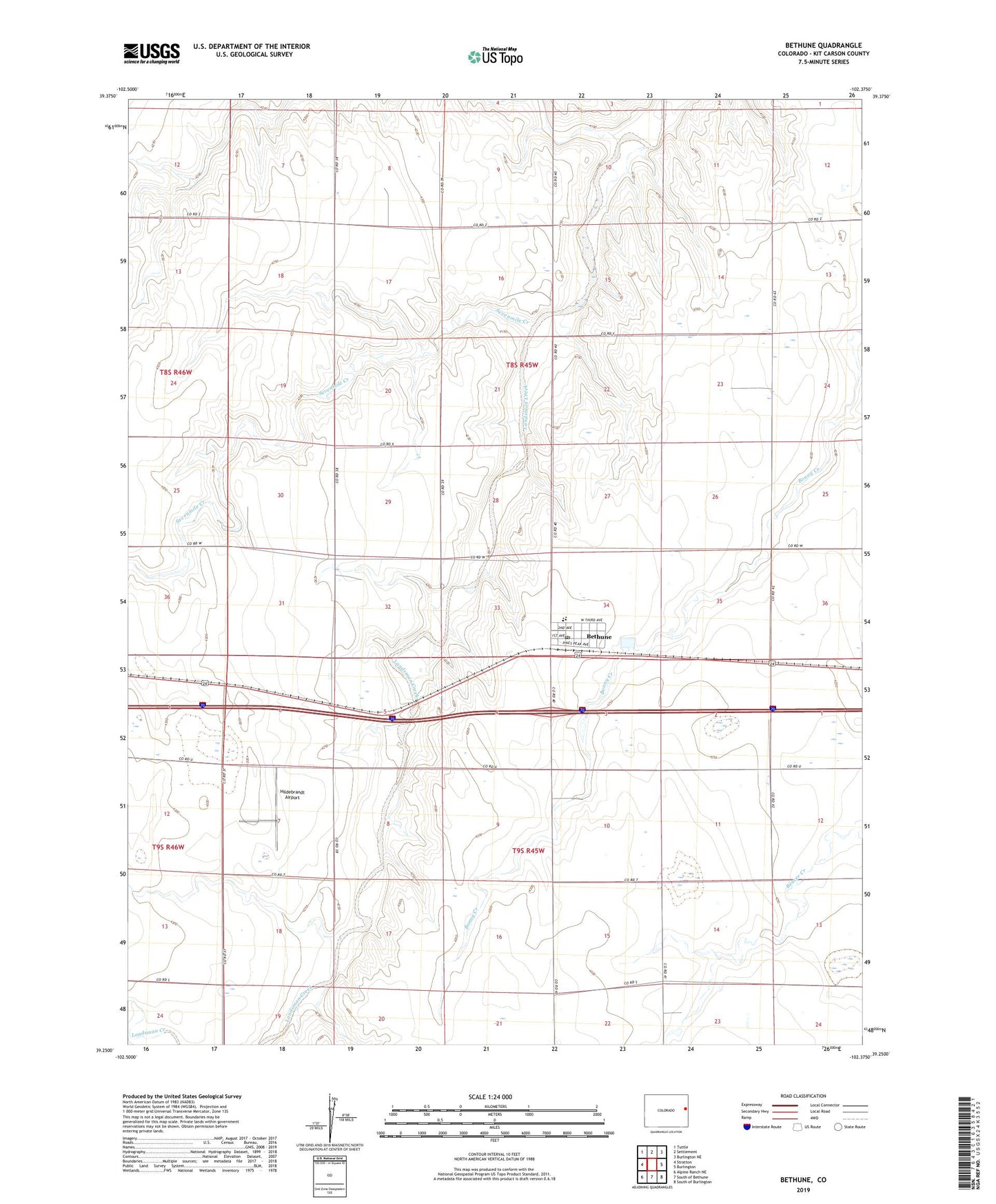 Bethune Colorado US Topo Map Image