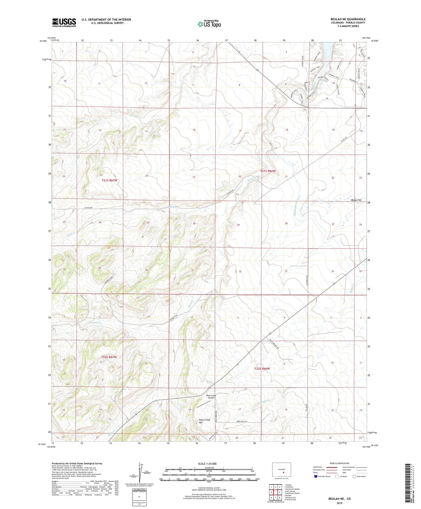 Beulah NE Colorado US Topo Map Image
