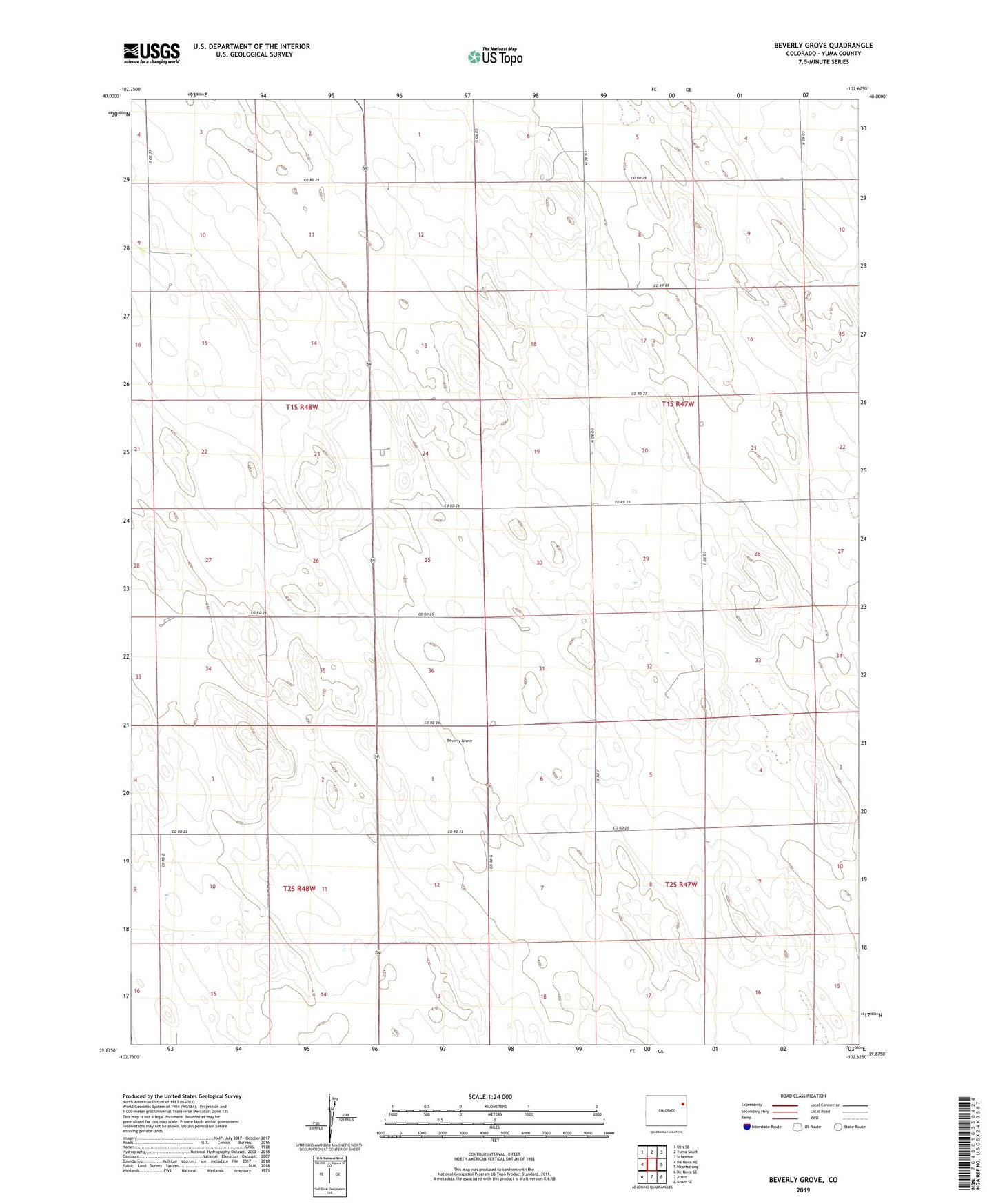 Beverly Grove Colorado US Topo Map Image
