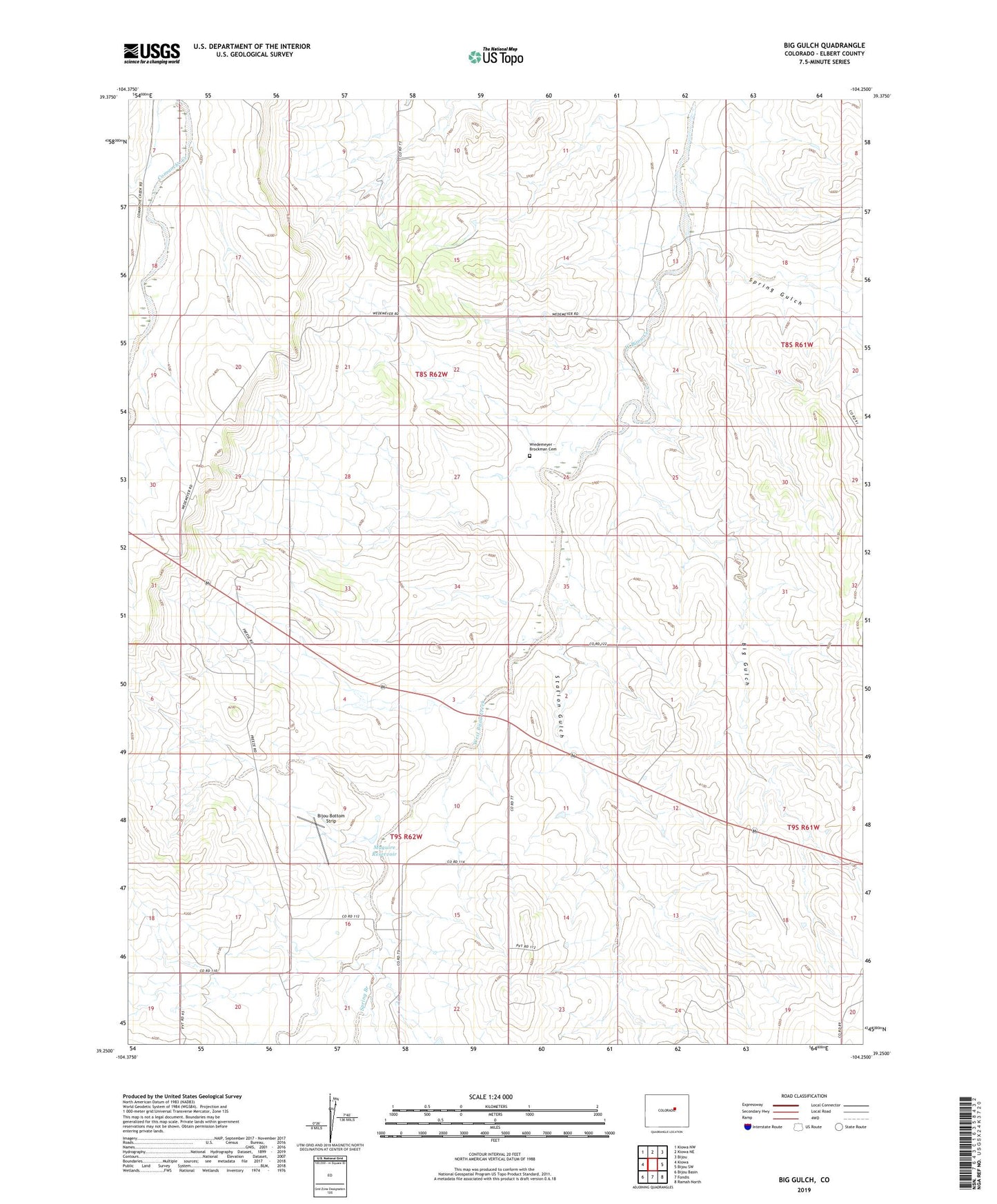 Big Gulch Colorado US Topo Map Image