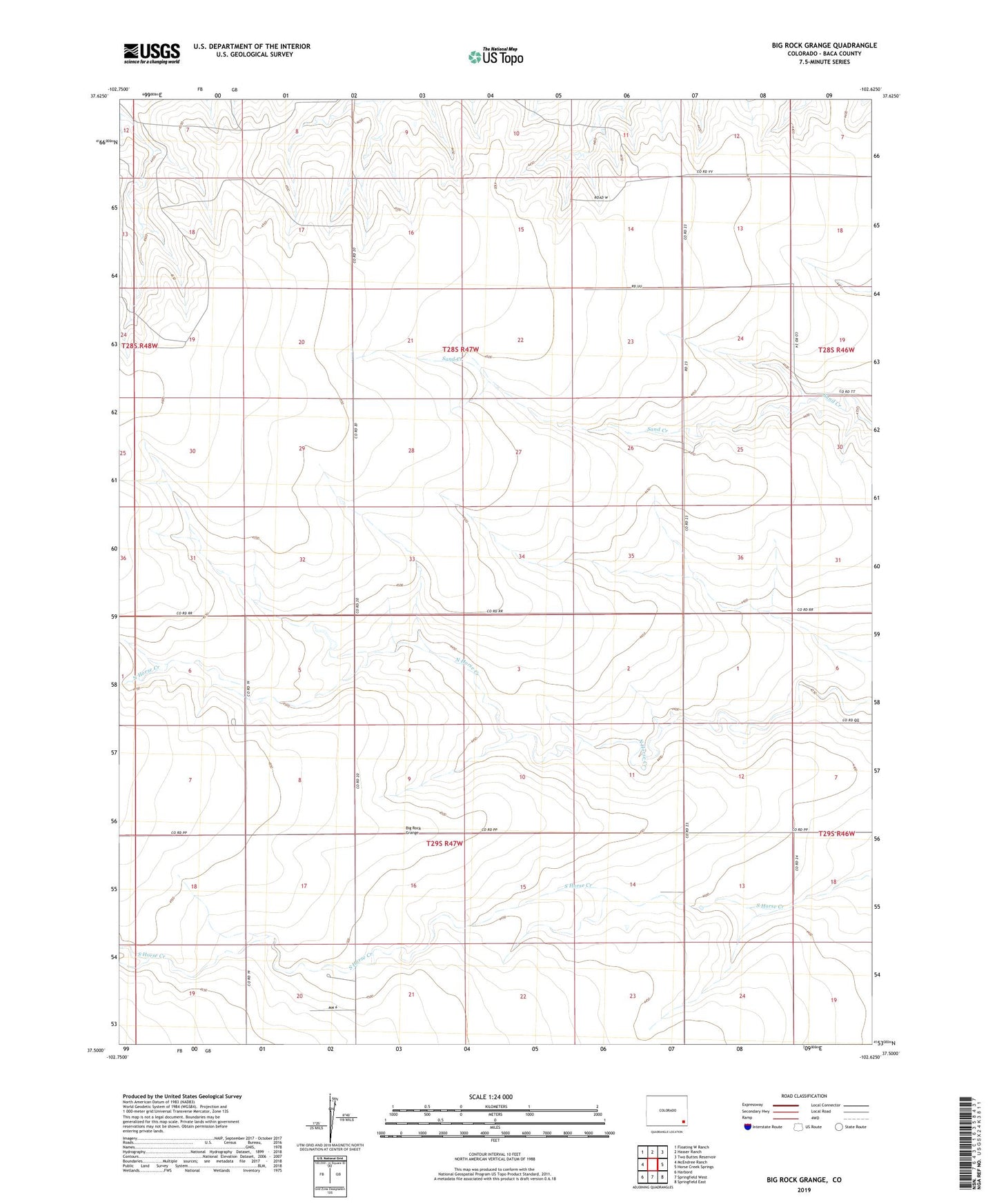 Big Rock Grange Colorado US Topo Map Image