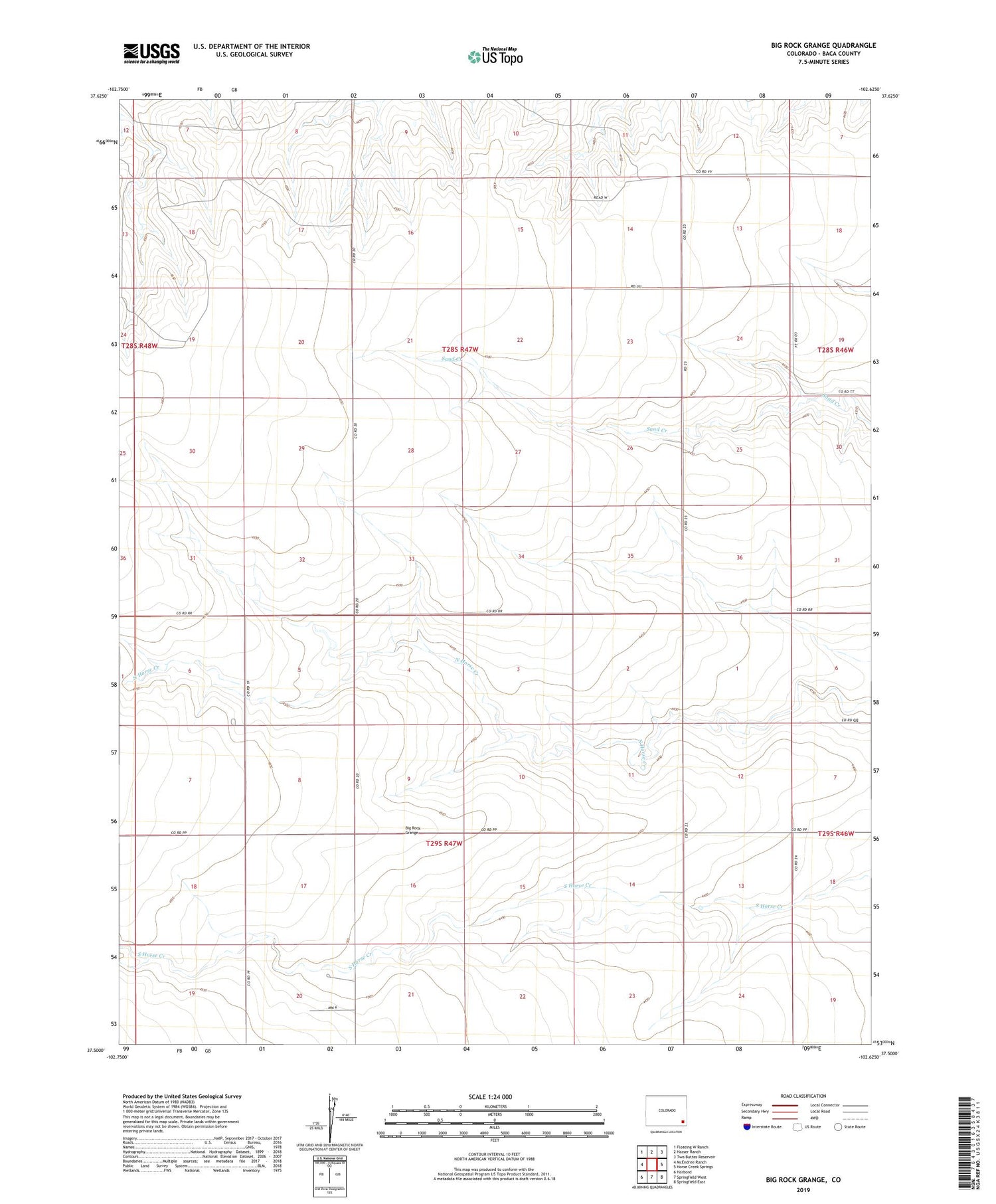 Big Rock Grange Colorado US Topo Map Image