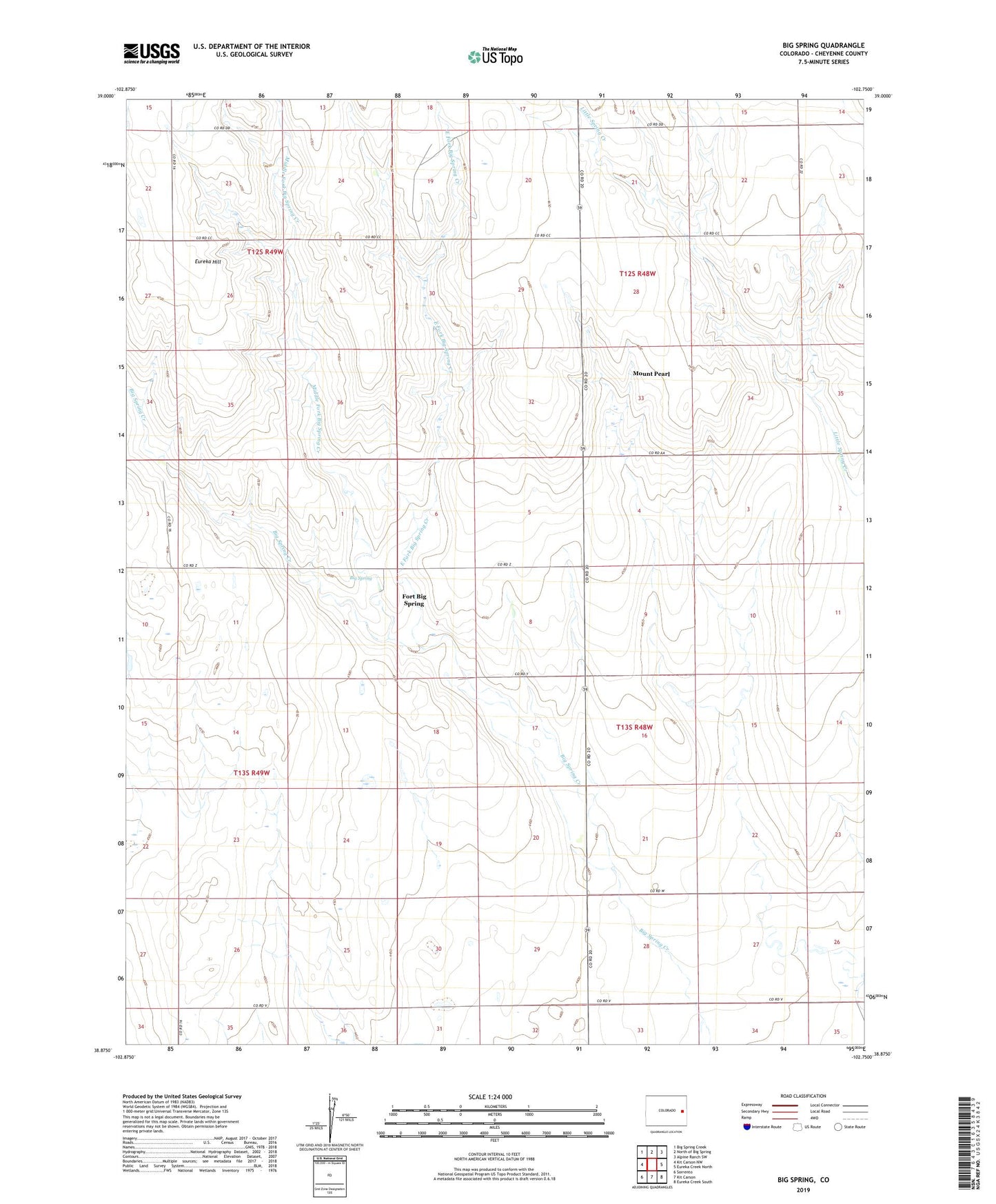 Big Spring Colorado US Topo Map Image