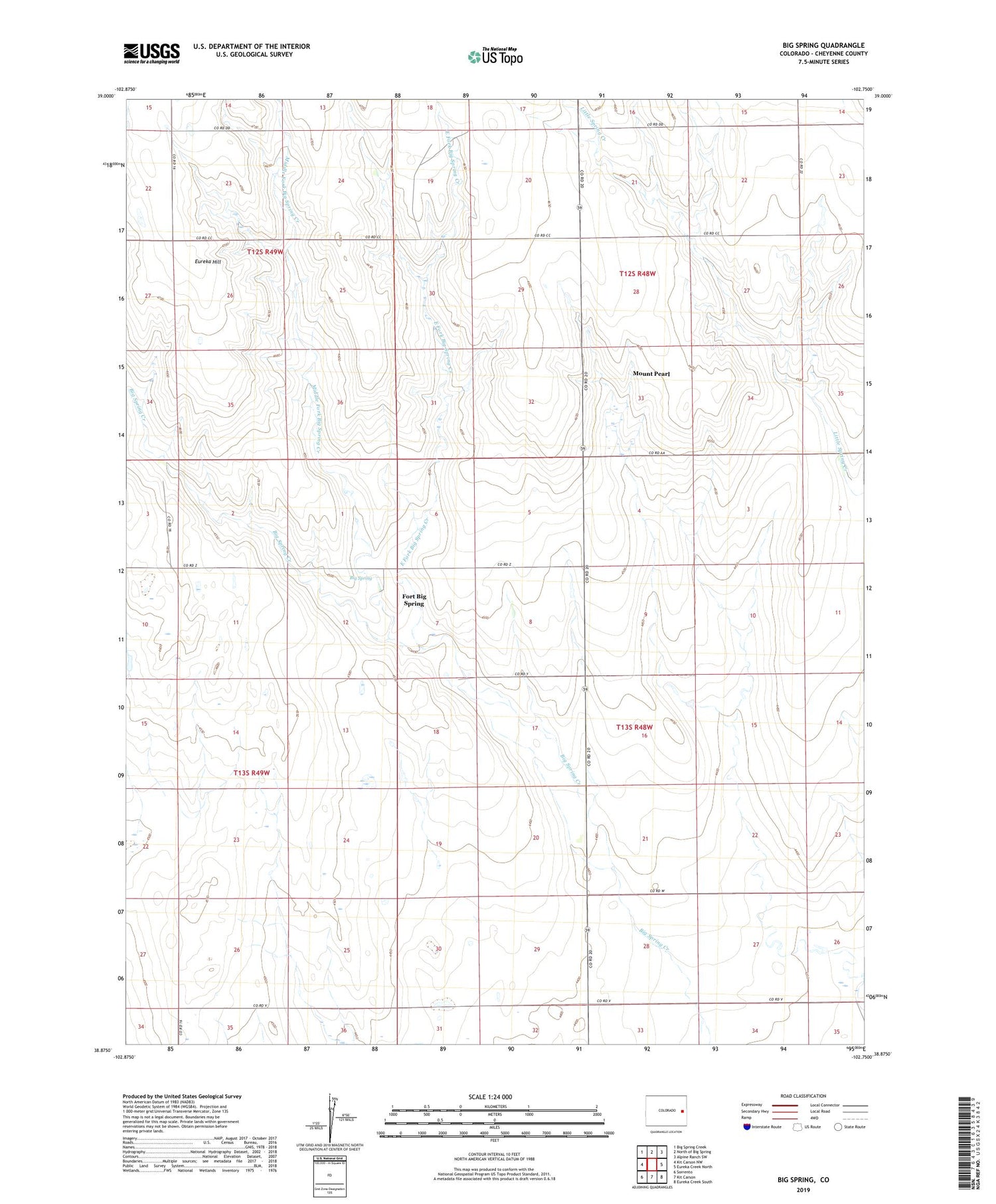 Big Spring Colorado US Topo Map Image