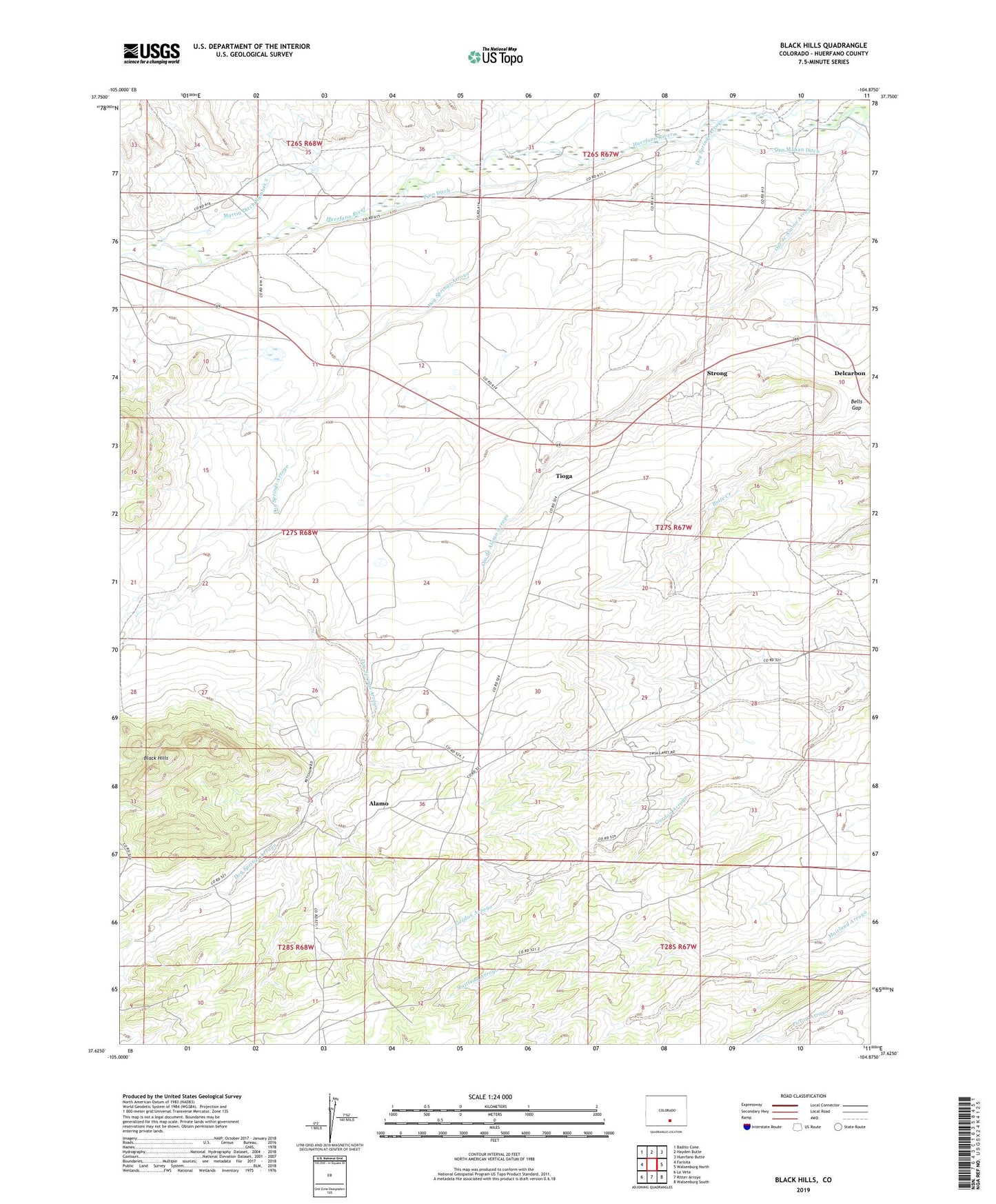 Black Hills Colorado US Topo Map Image