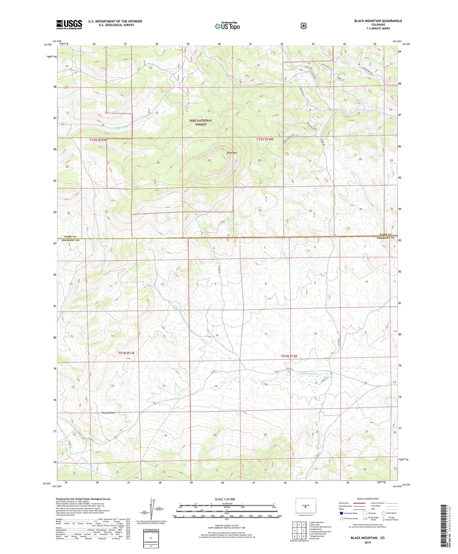 Black Mountain Colorado US Topo Map Image