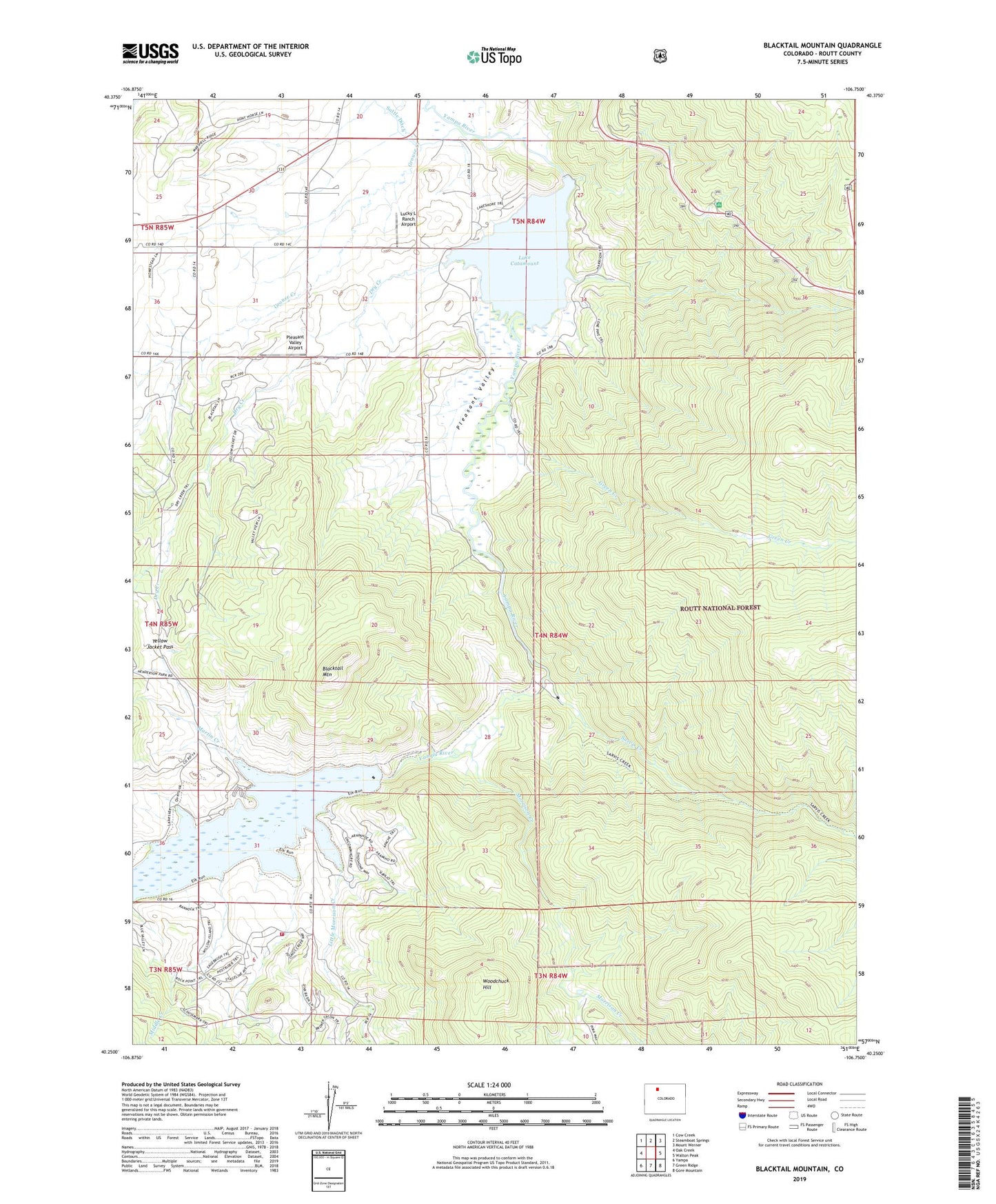Blacktail Mountain Colorado US Topo Map Image