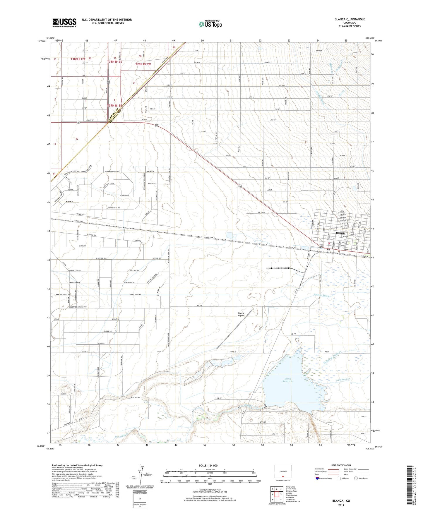 Blanca Colorado US Topo Map Image