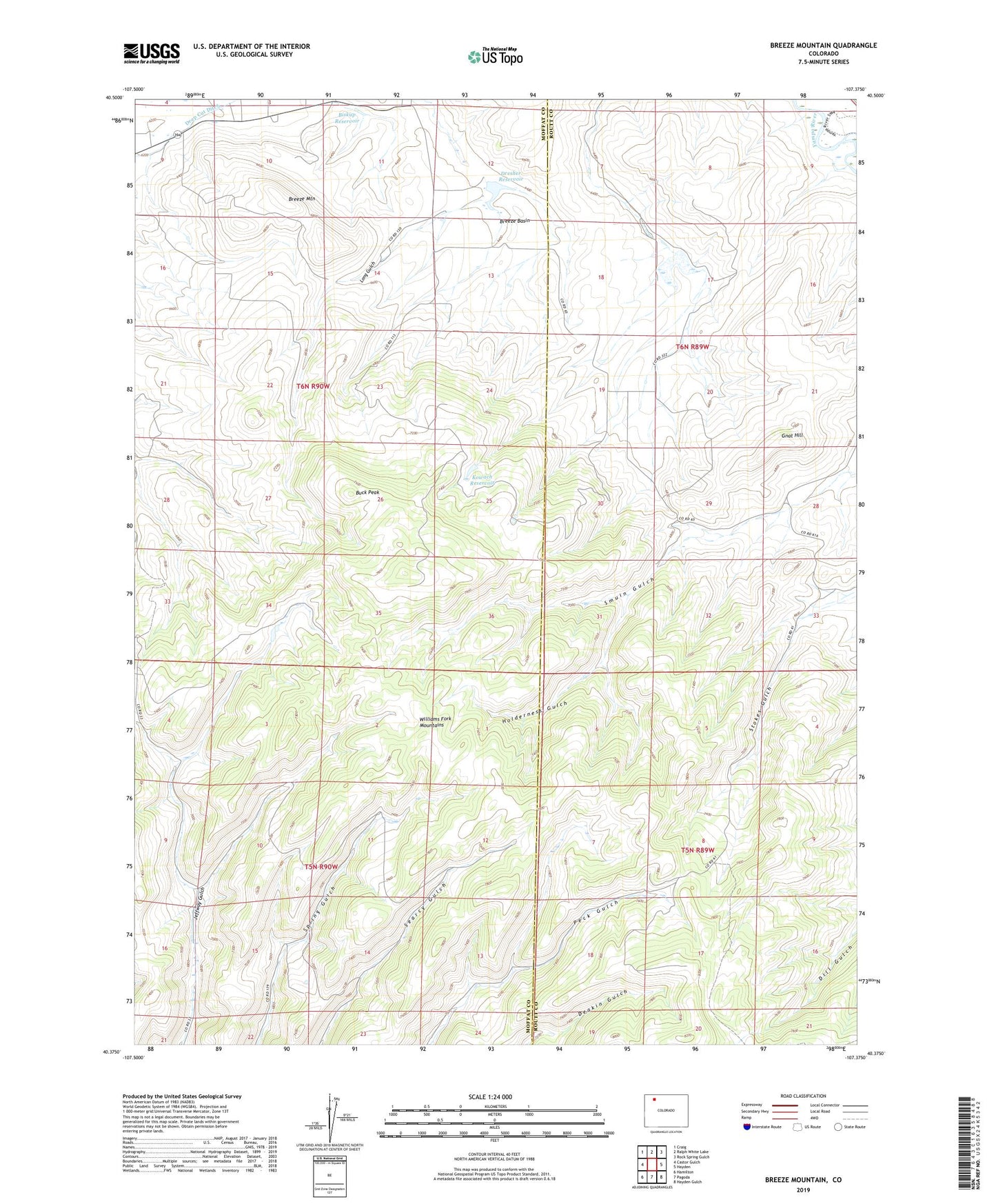 Breeze Mountain Colorado US Topo Map Image