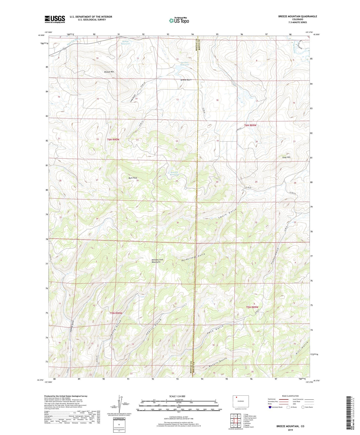Breeze Mountain Colorado US Topo Map Image