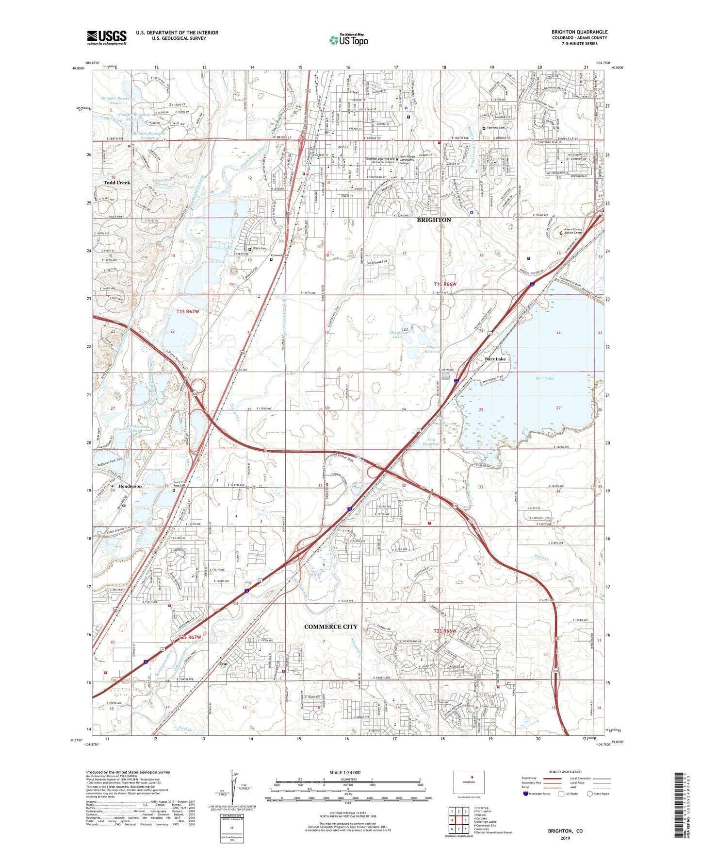 Brighton Colorado US Topo Map Image