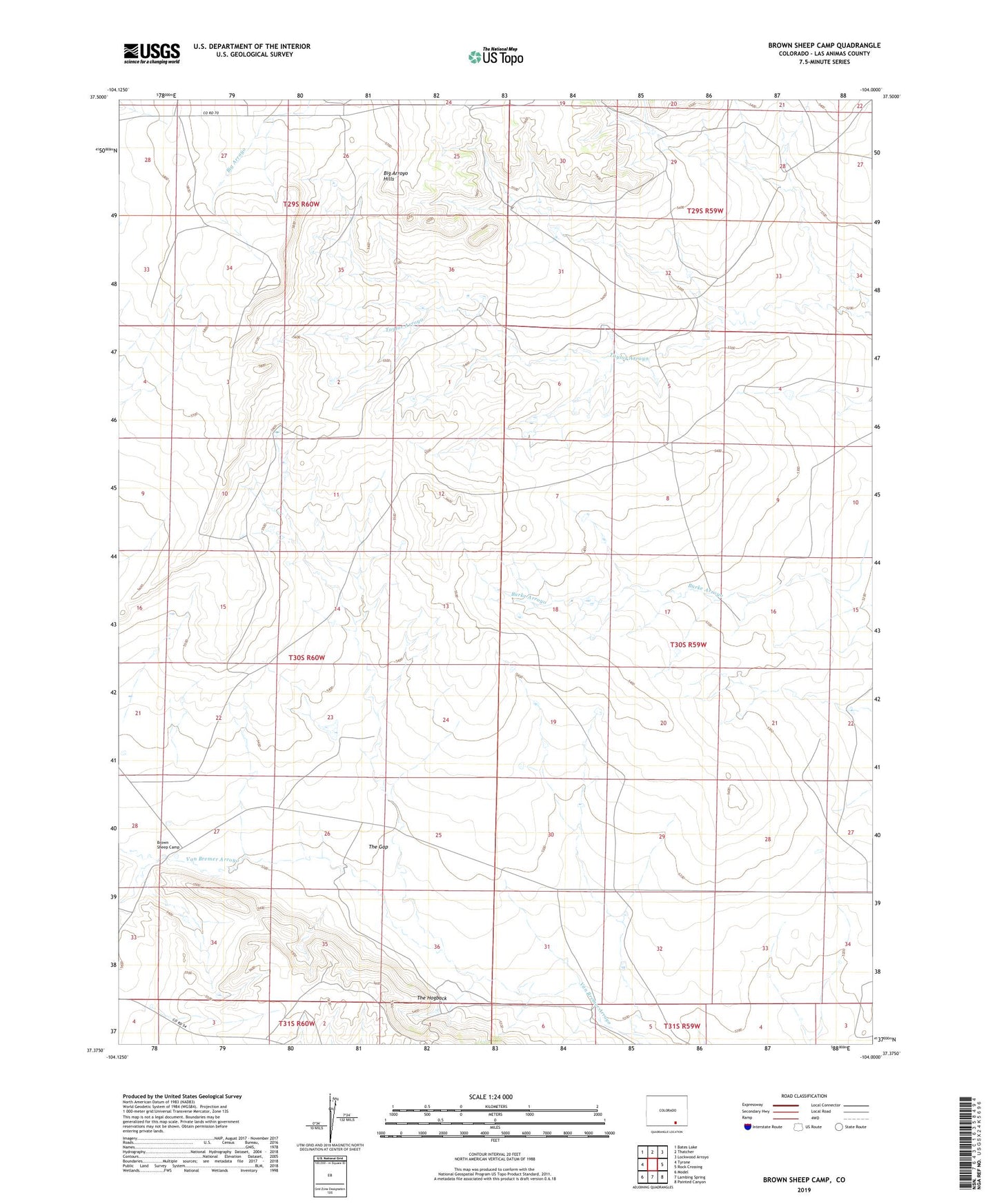 Brown Sheep Camp Colorado US Topo Map Image